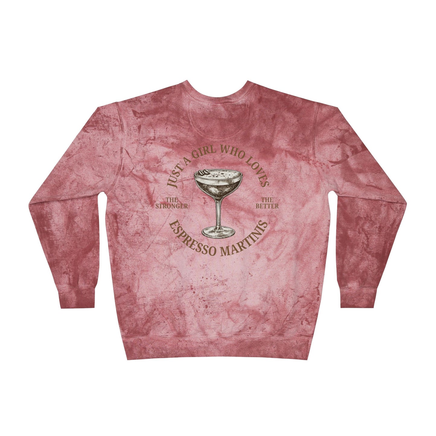 "Just a Girl Who Loves Espresso Martinis" Tie-Dye Crewneck- Summer