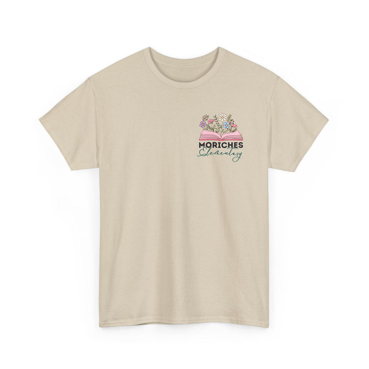 Moriches Reading Teacher with Books- Unisex Heavy Cotton Tee with Bow Design