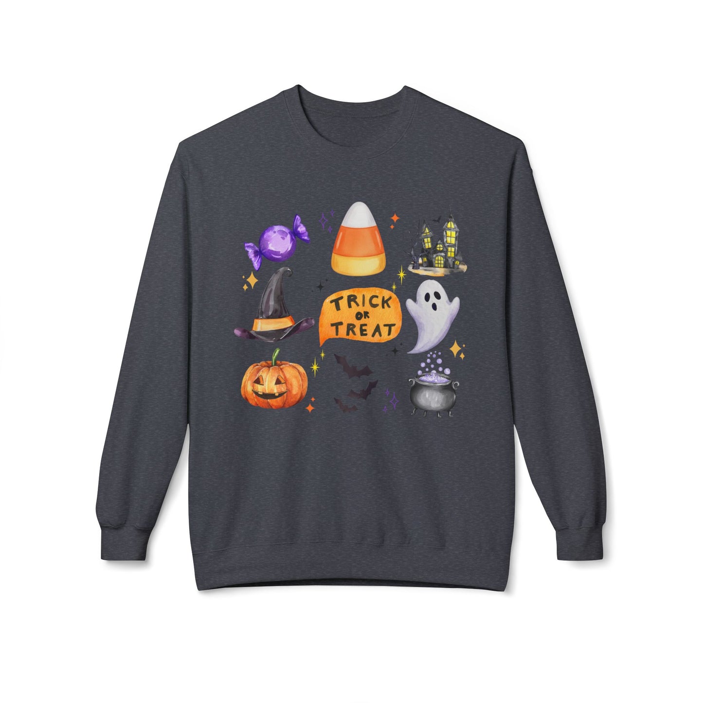 Trick or Treat- Unisex Midweight Softstyle Fleece Crewneck Sweatshirt