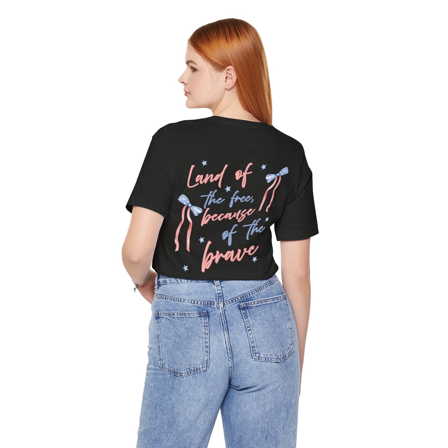 Land of the Free Tee with Bow | Perfect for all of America's Holidays