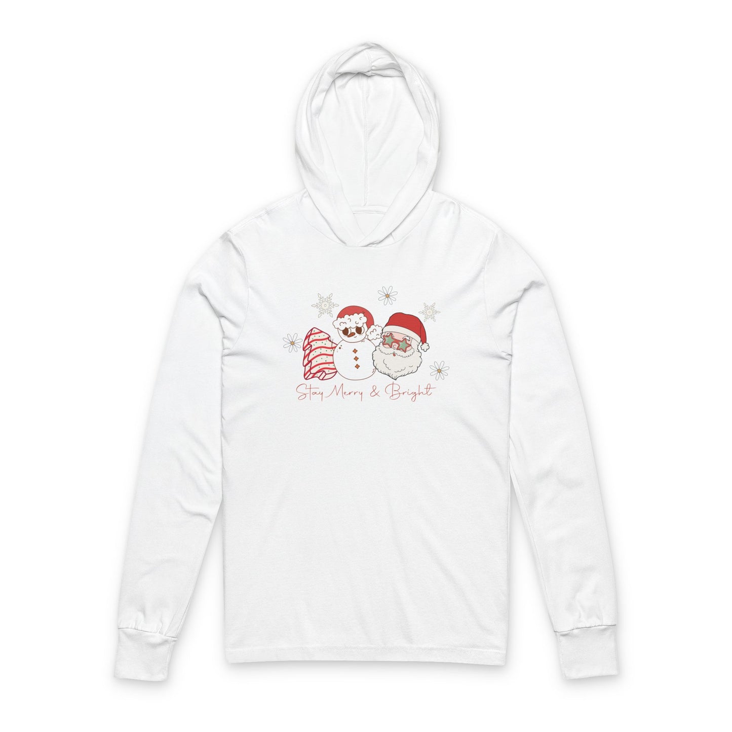 Merry and Bright Hoodie Long Sleeve Tee- Christmas