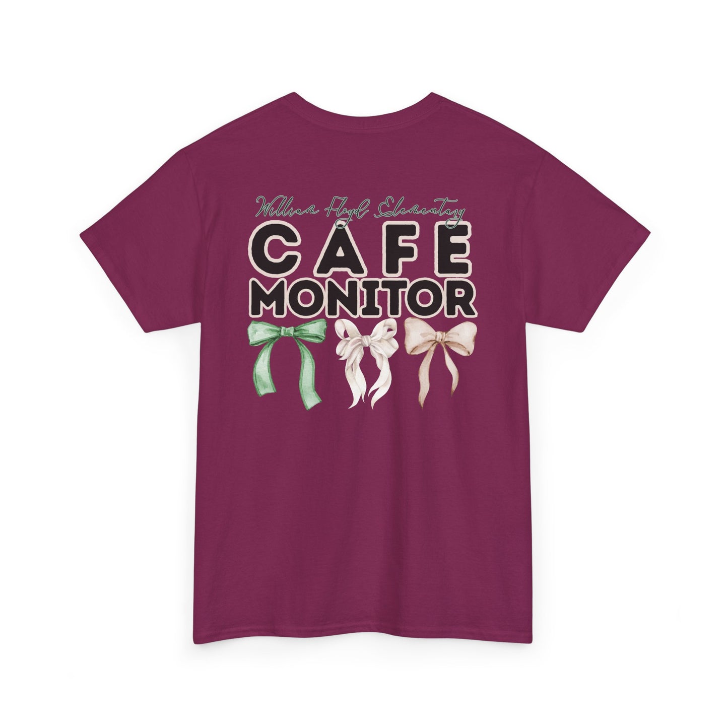 WFE Cafe Monitor and Bows- Unisex Heavy Cotton Tee with Bow Design