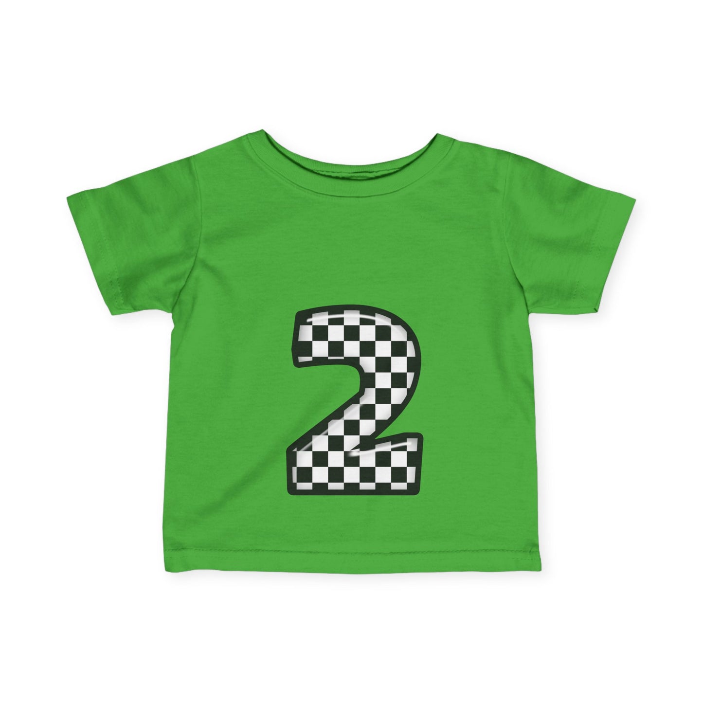 Mini-Checkered Number 2 Infant Jersey Tee - Perfect for Birthday Celebrations