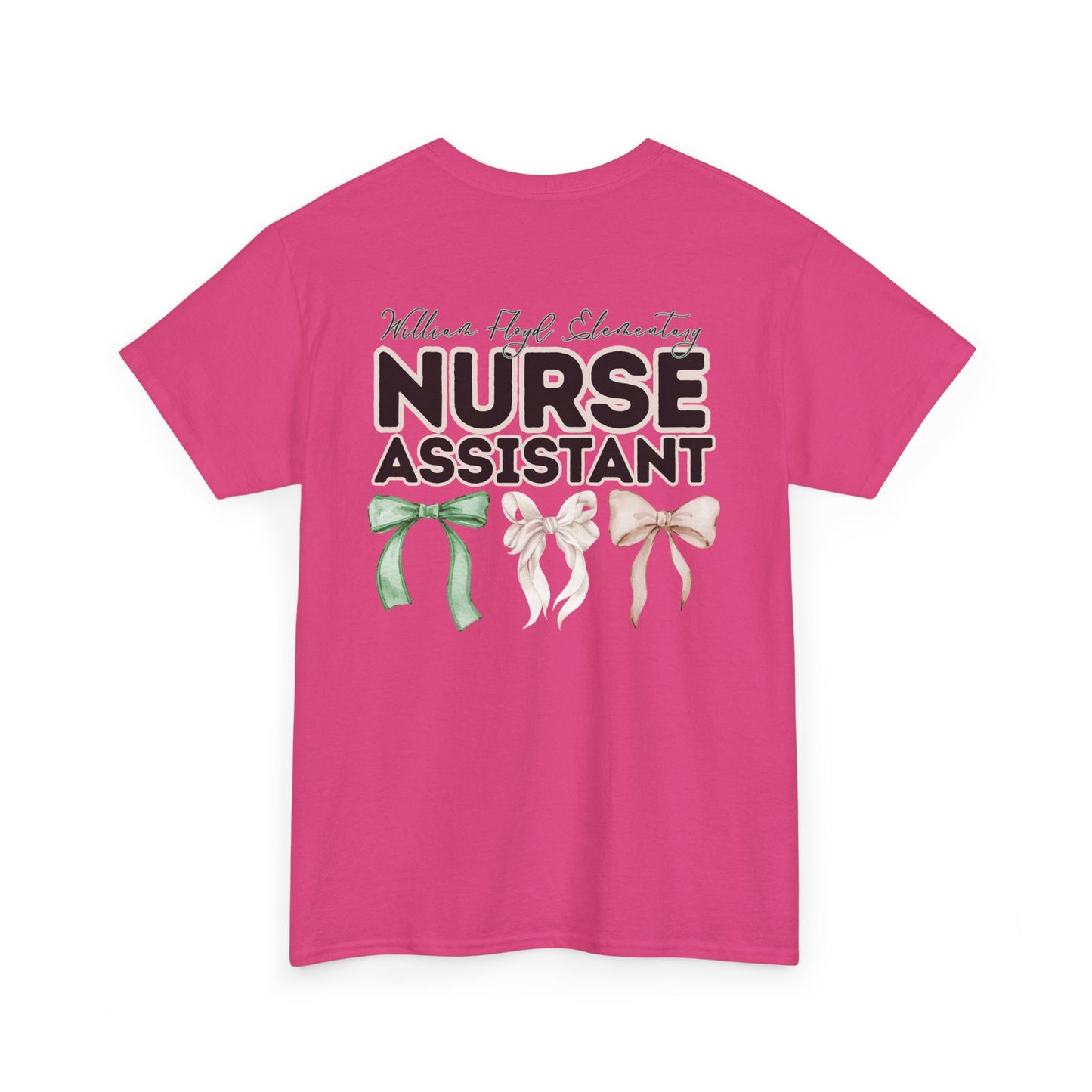 WFE Nurse Assistant and Bows- Unisex Heavy Cotton Tee with Bow Design