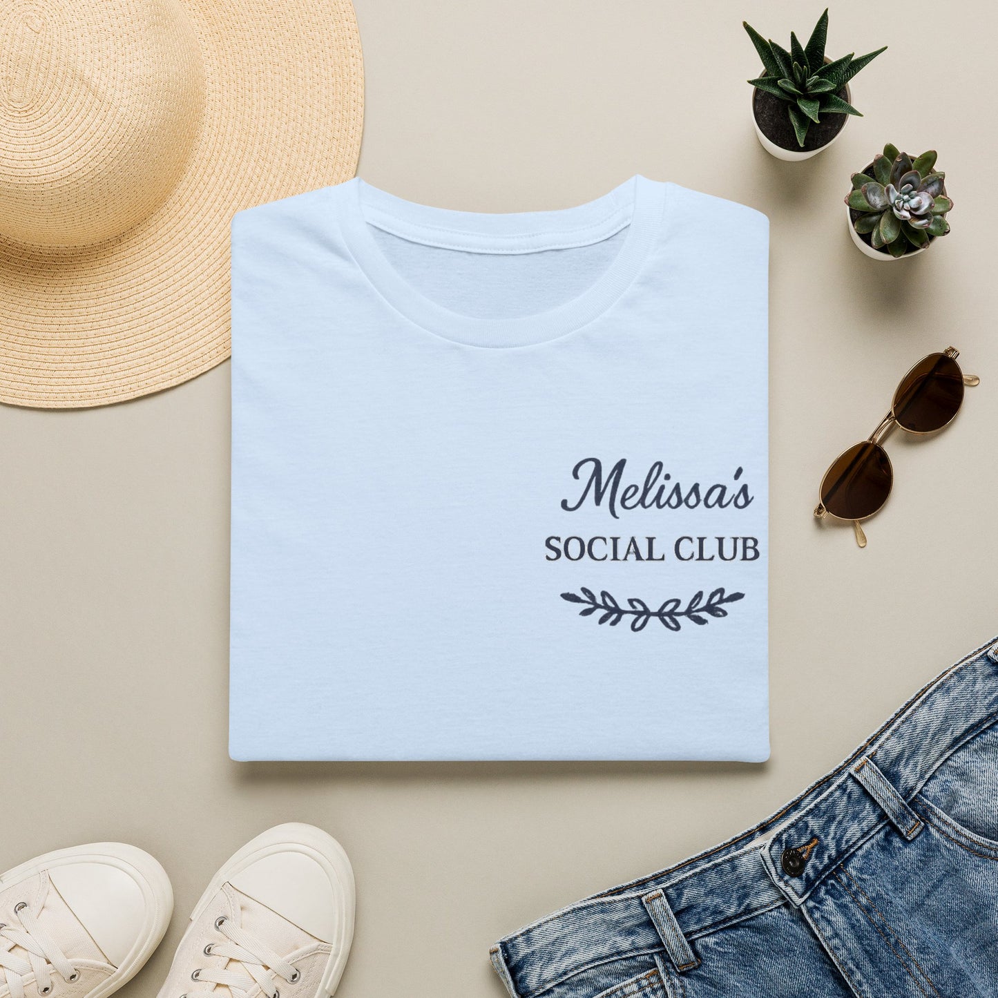 "Melissa's Social Club" Soft Feel T-Shirt — Personalized