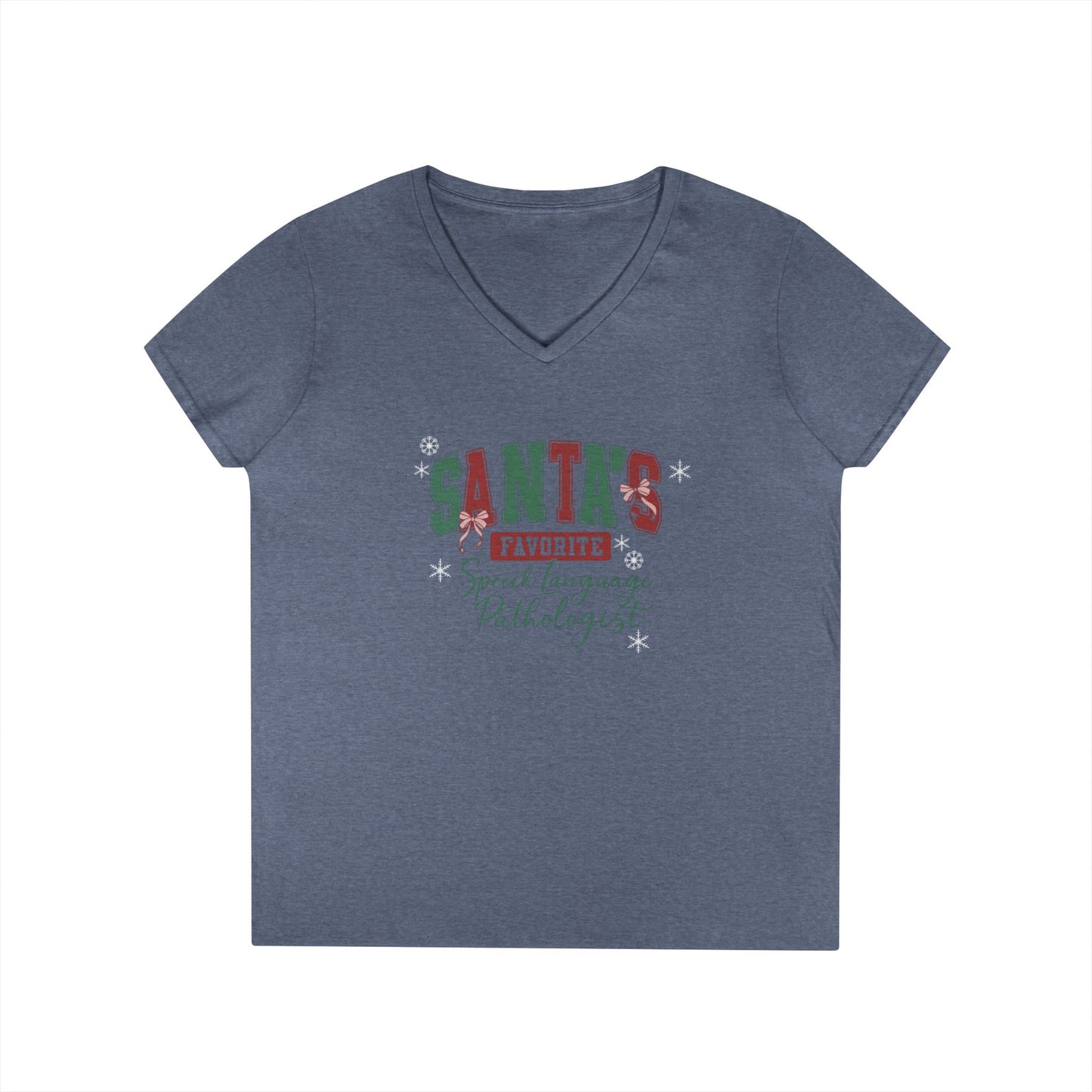 Santa’s Favorite Speech Language Pathologist- Christmas V-Neck Tee