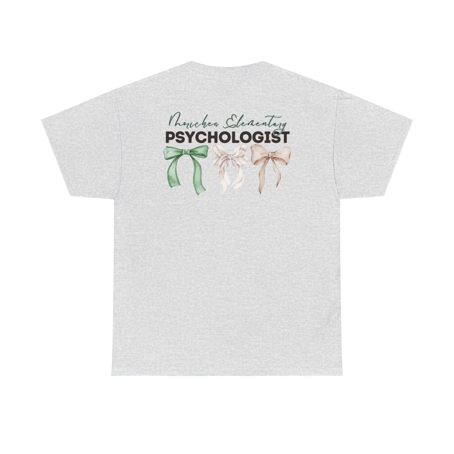 Moriches Psychologist and Bows- Unisex Heavy Cotton Tee with Bow Design