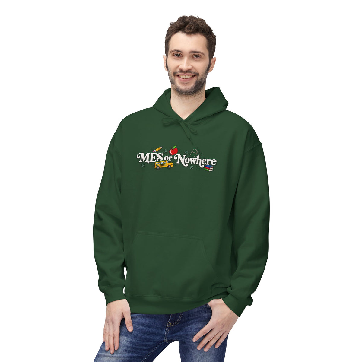 "MES or Nowhere" w/ apple- Moriches Hoodie