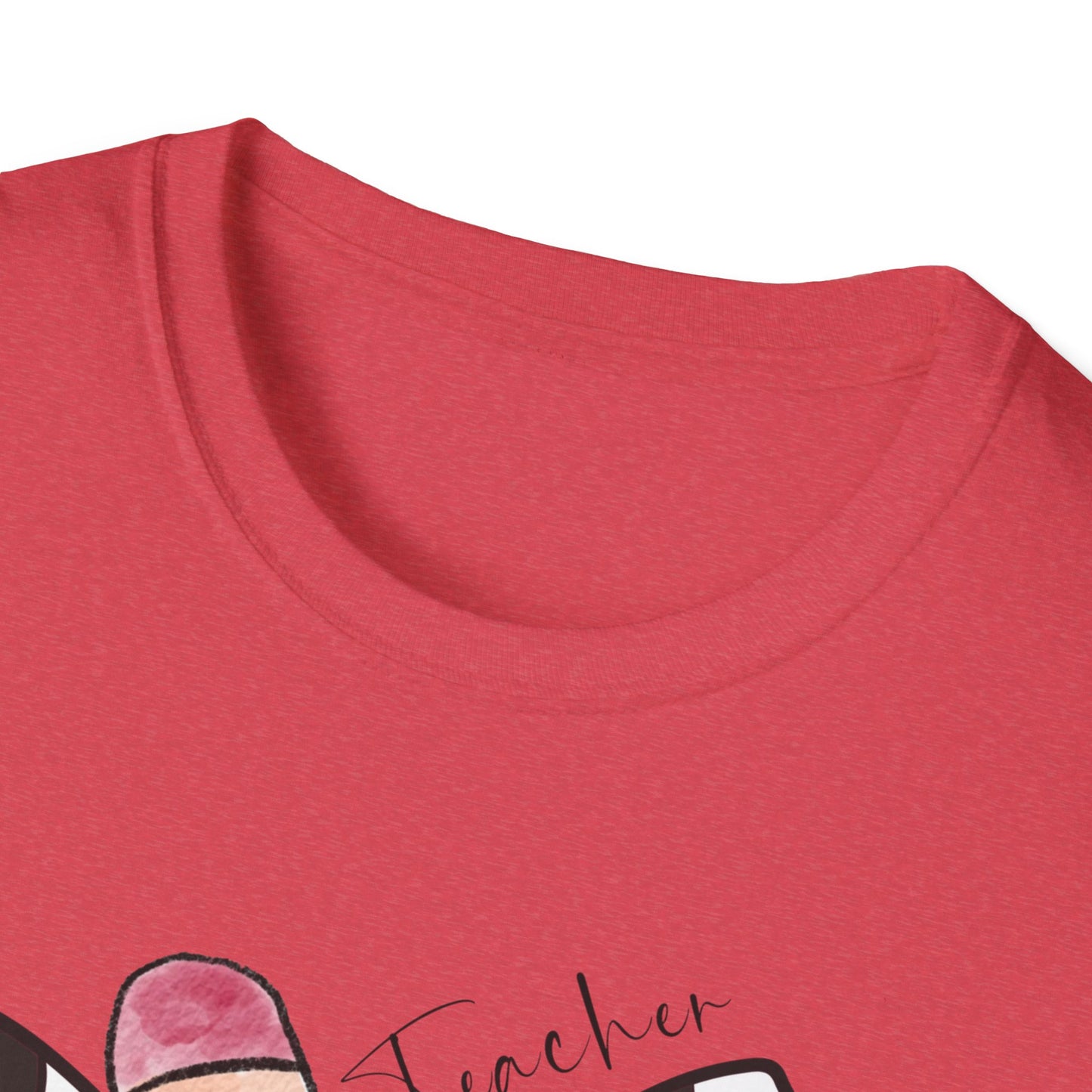 Checkered Bow + Pencil- Teacher Tee- Softstyle Unisex Tee