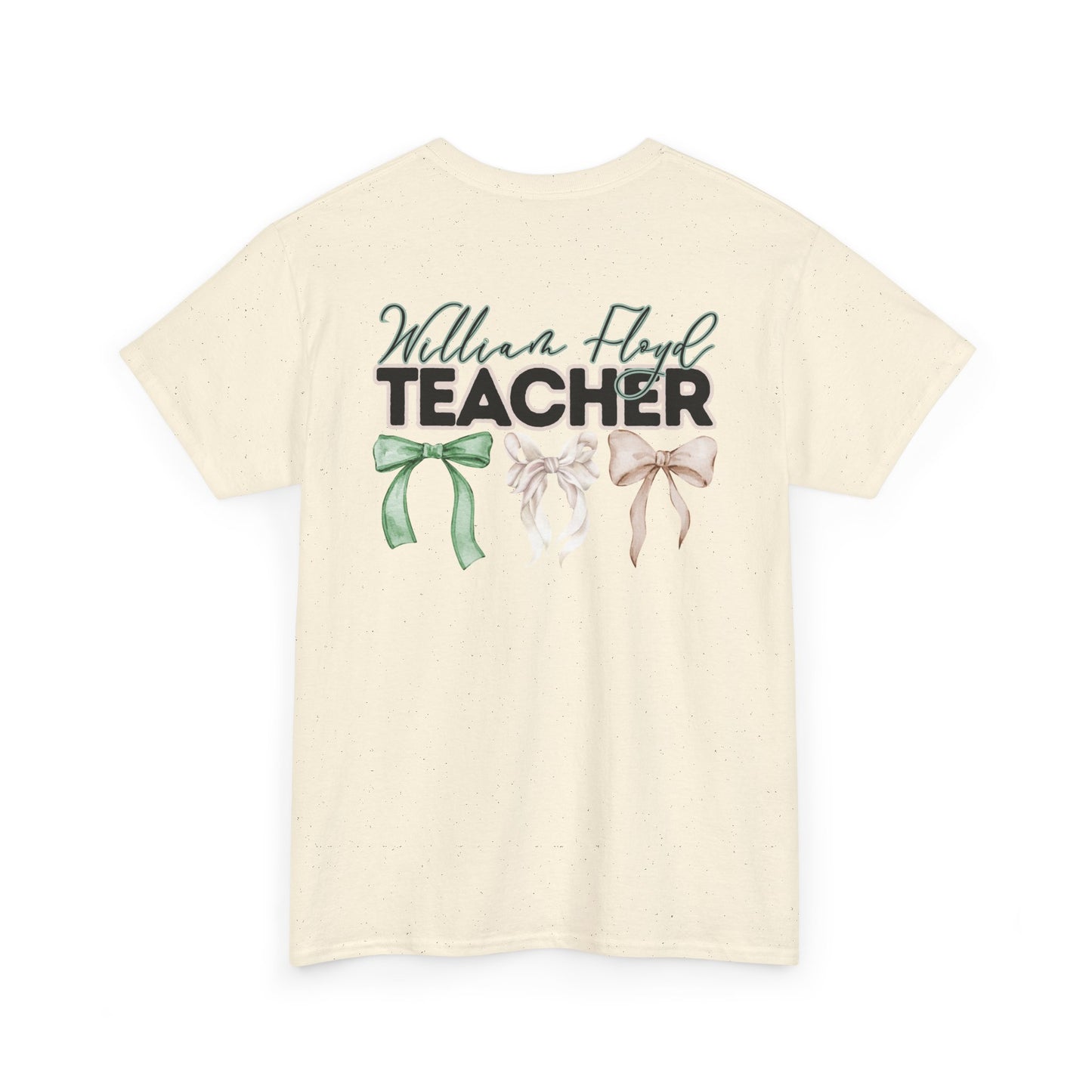 Floyd Strong Teacher and Bows- Unisex Heavy Cotton Tee with Bow Design