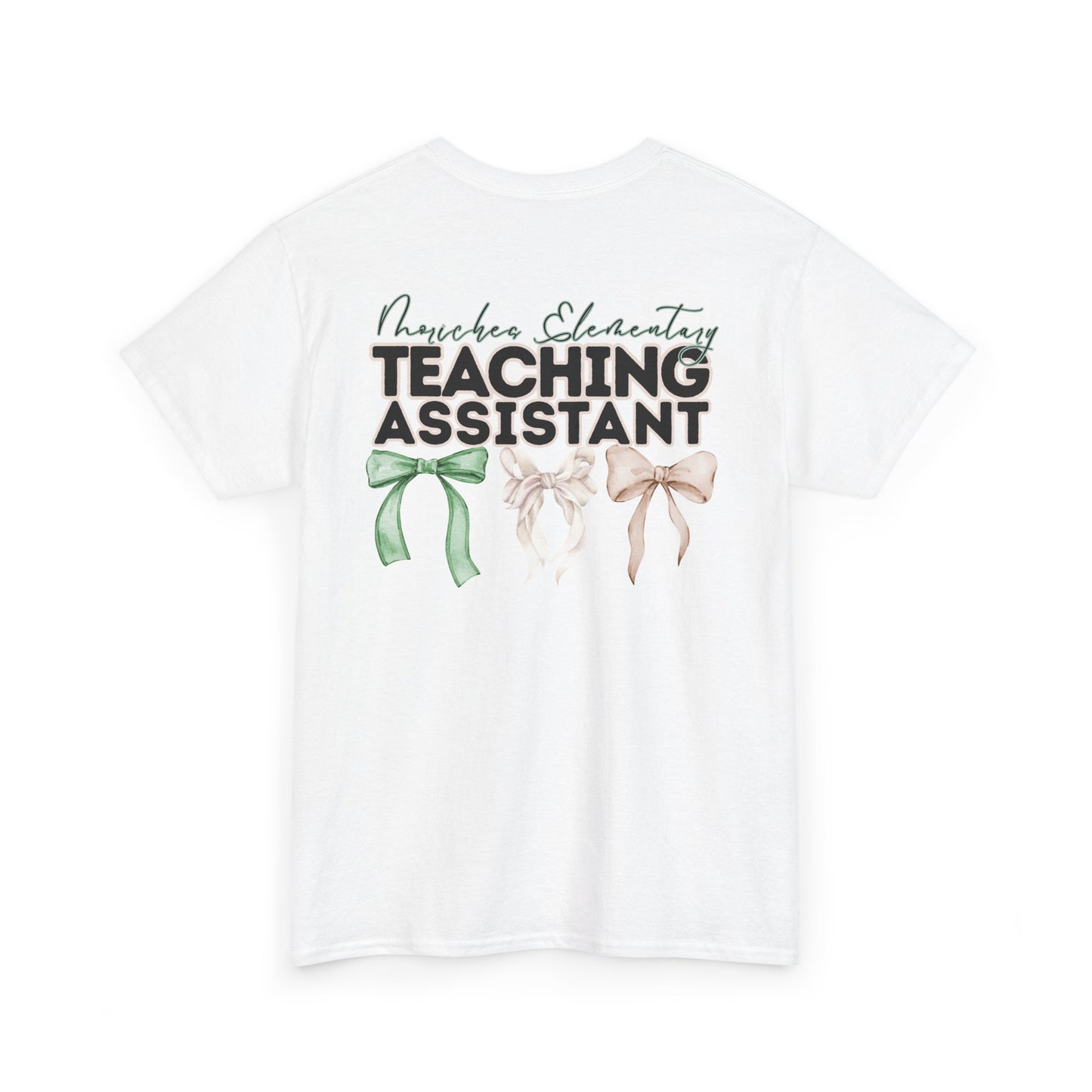 Moriches- Teaching Assistant and Bows- Unisex Heavy Cotton Tee with Bow Design
