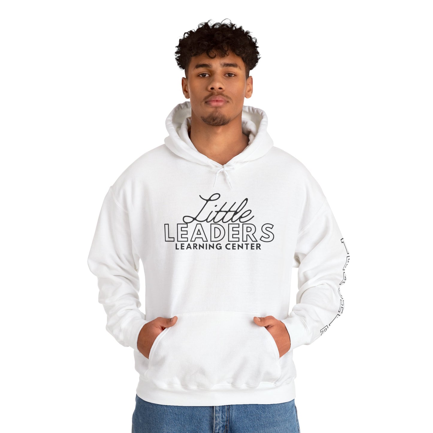 Little Leaders Teacher Simple Design Hoodie w/ Teacher on Sleeve - Cozy Unisex Sweatshirt