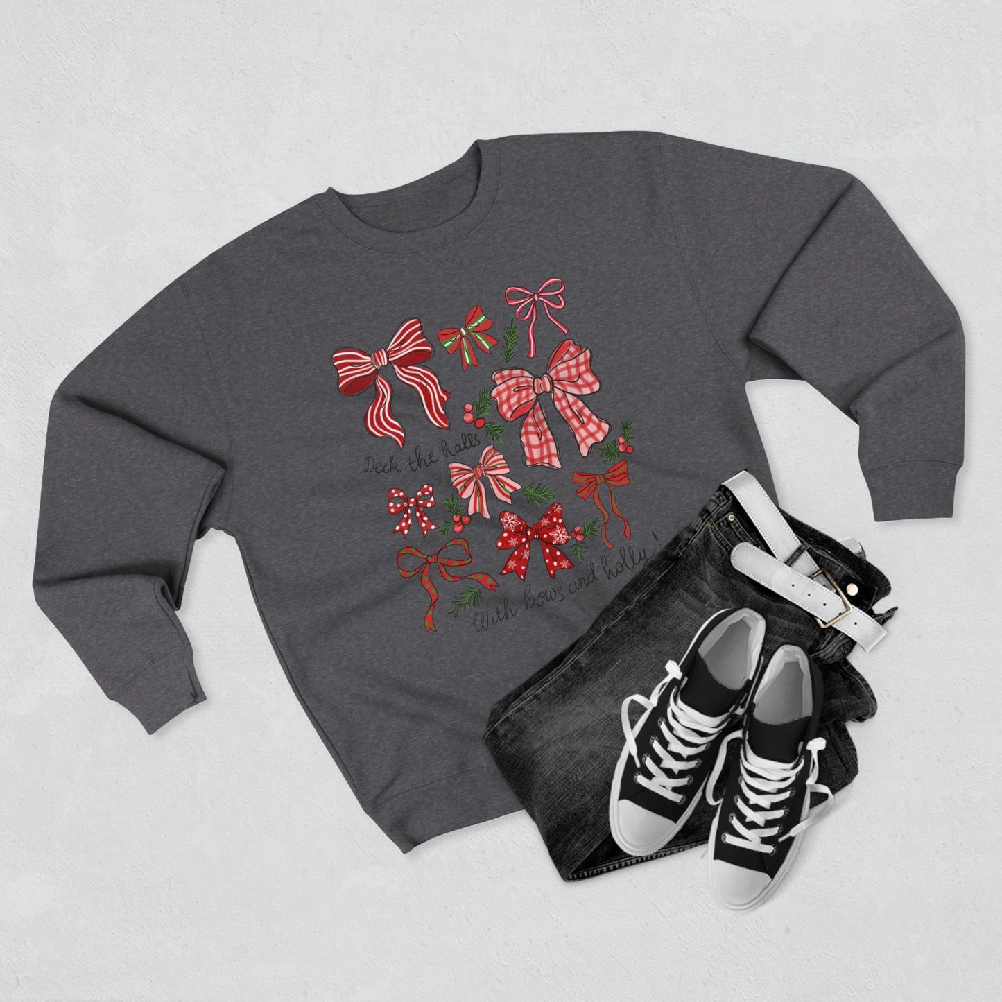 Holly Jolly Bows-Unisex Crewneck Sweatshirt- Christmas