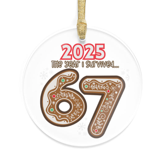 2025 Gingerbread Number '67' Acrylic Christmas Ornament