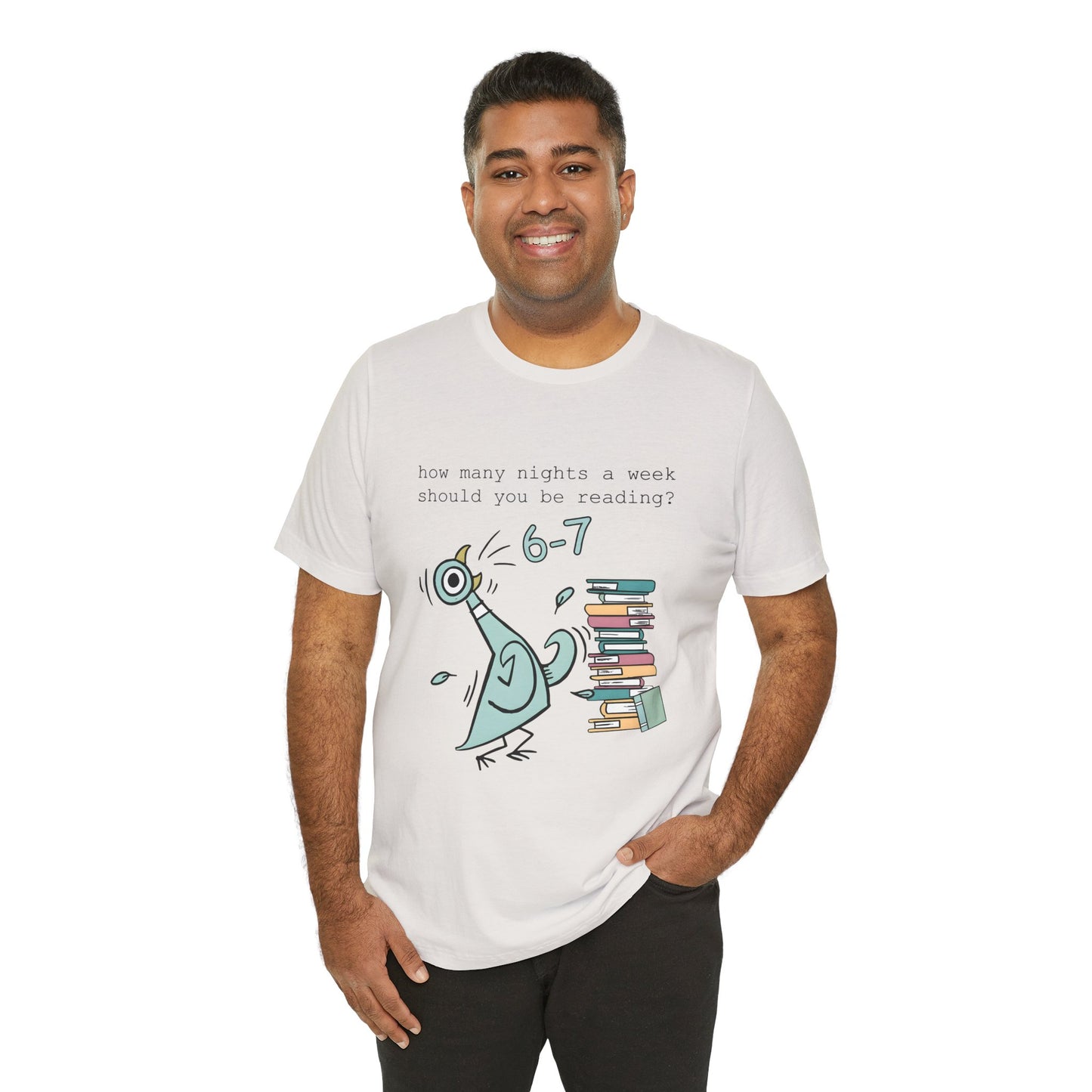 Pigeon Reading- 6 7 — Teacher Unisex T‑Shirt