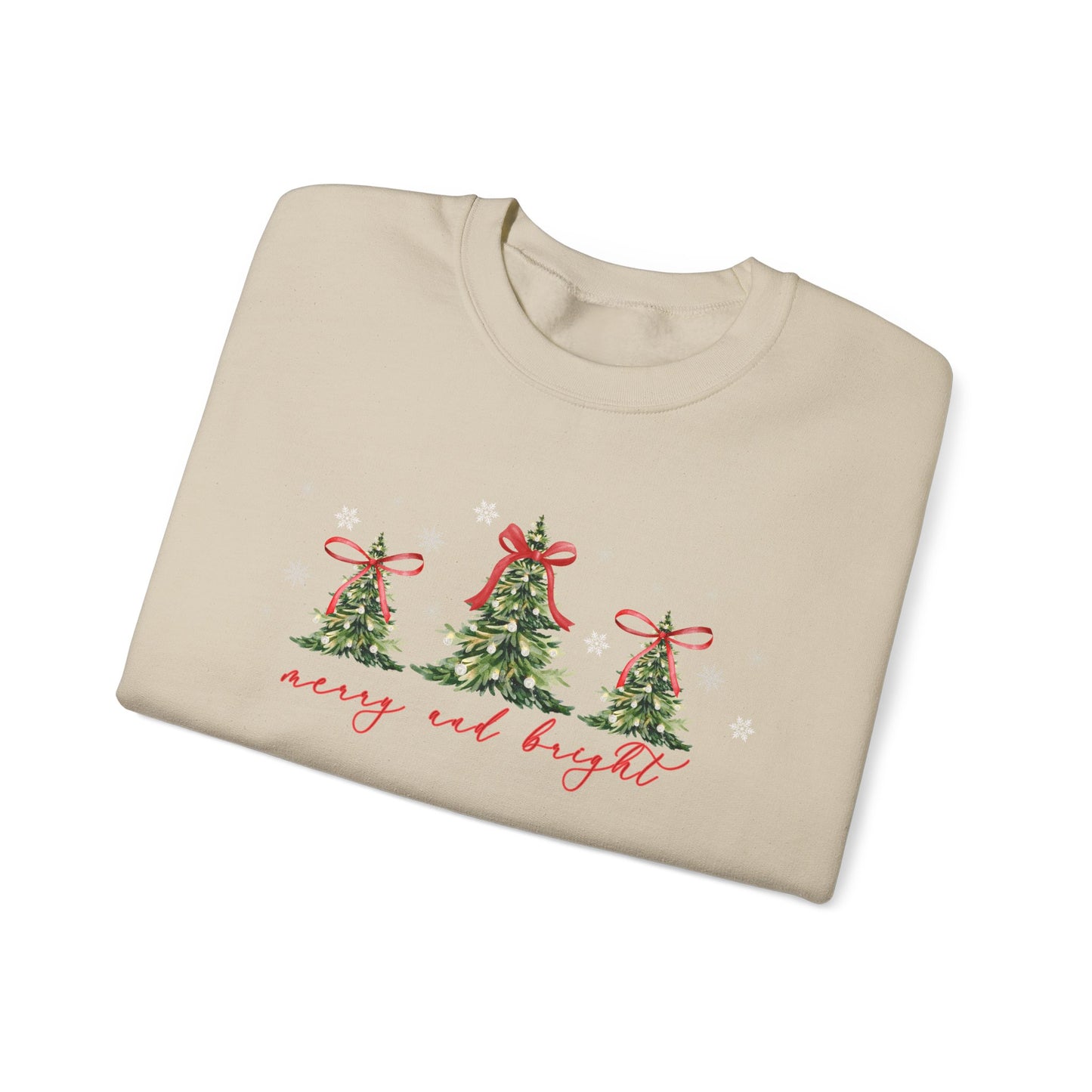 Christmas Trees "Merry and Bright" Christmas Crewneck