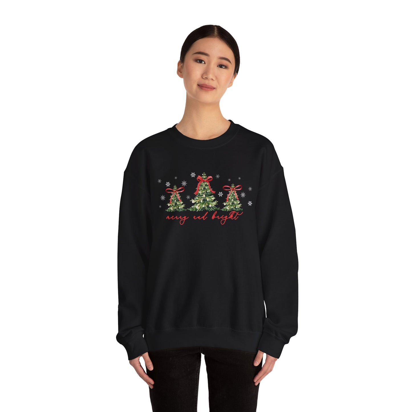 Christmas Trees "Merry and Bright" Christmas Crewneck