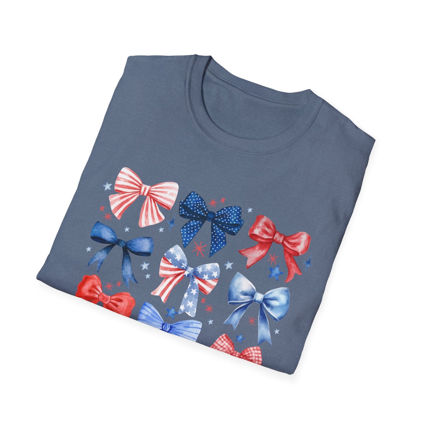 Patriotic Bow Graphic Tee for Celebrations- Holiday