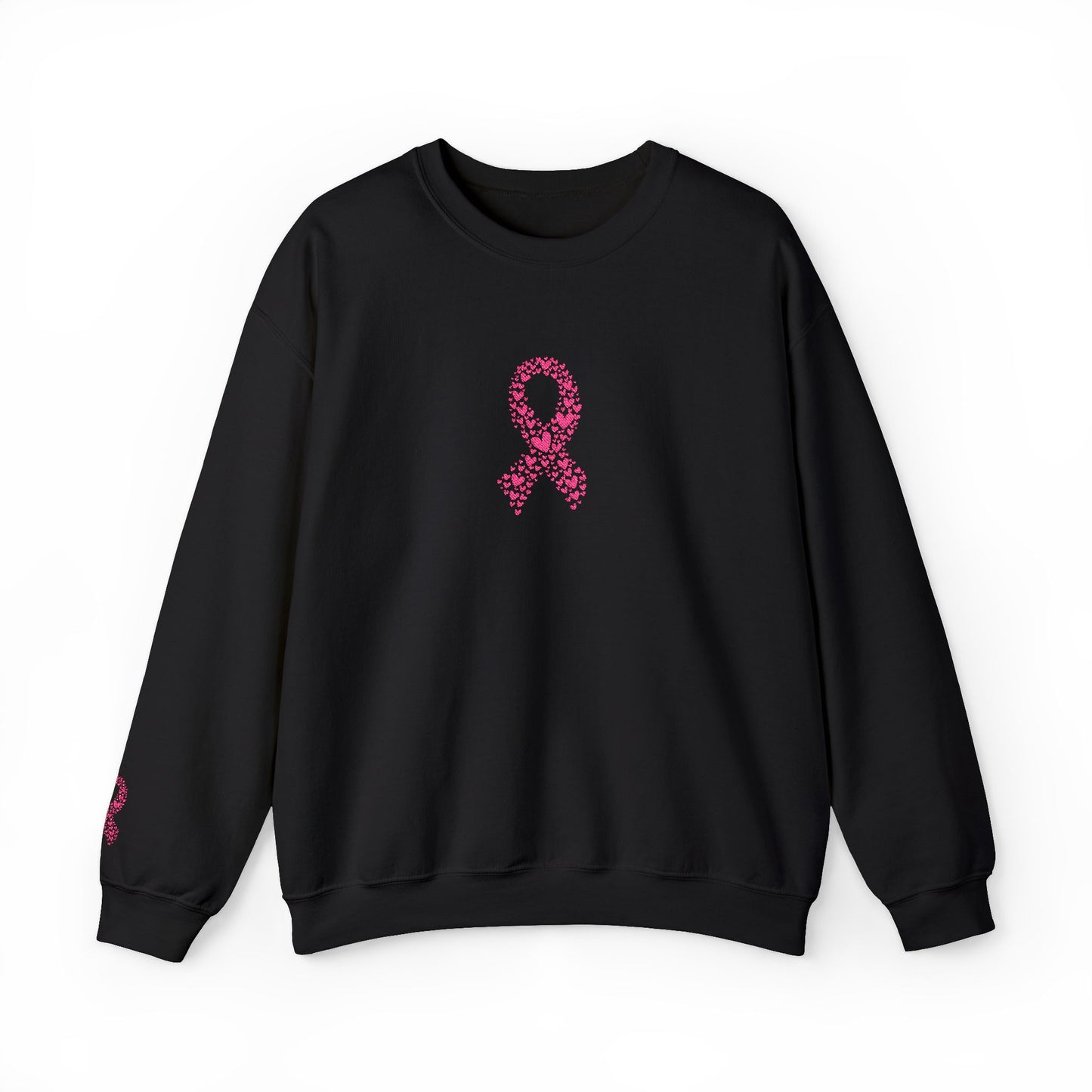 Embroidered Pink Ribbon Awareness Sweatshirt - Cozy Unisex Crewneck