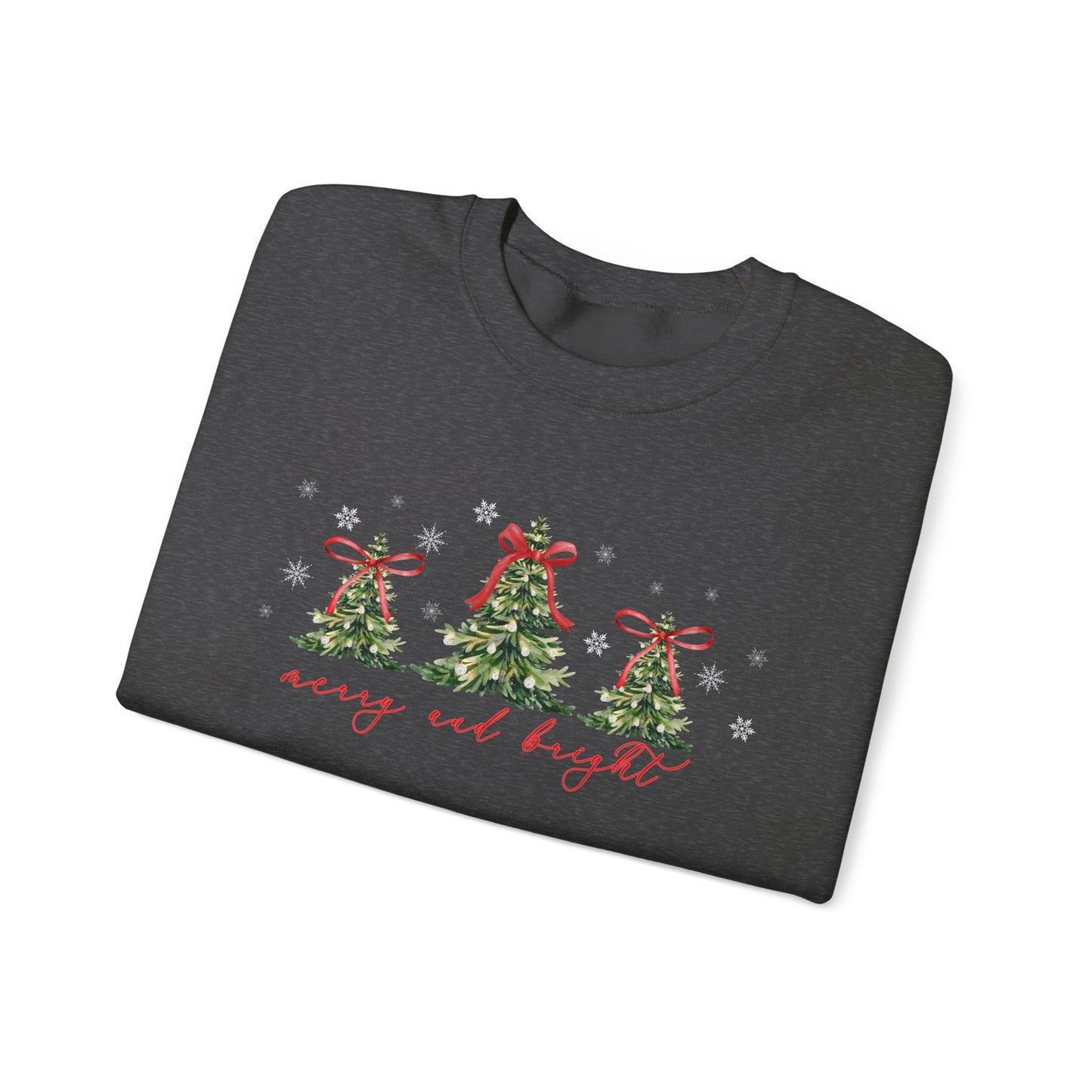 Christmas Trees "Merry and Bright" Christmas Crewneck