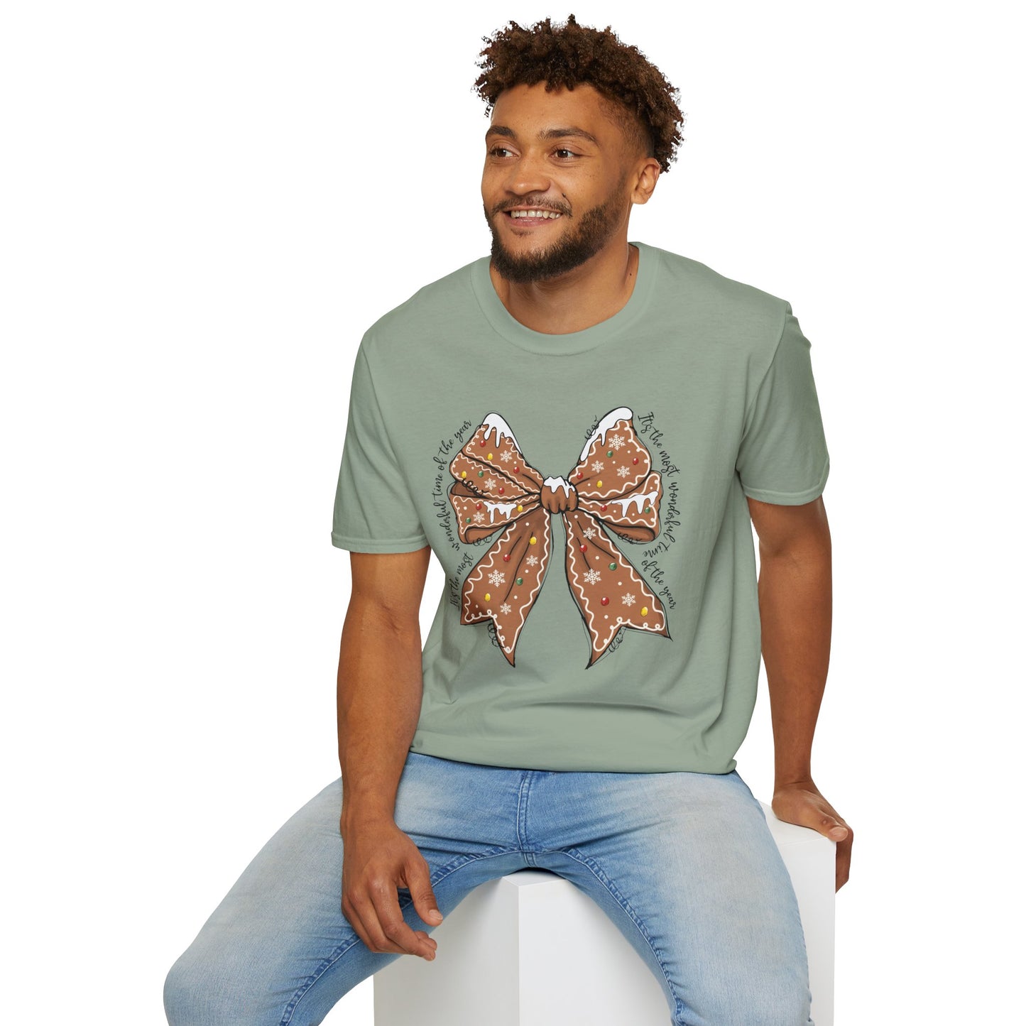 Gingerbread Bow- Christmas Unisex t-shirt