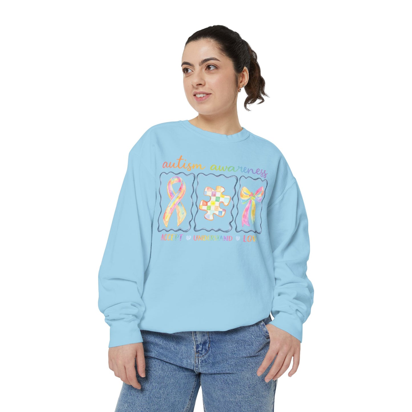 Autism Awareness Sweatshirt — "Accept Understand Love"