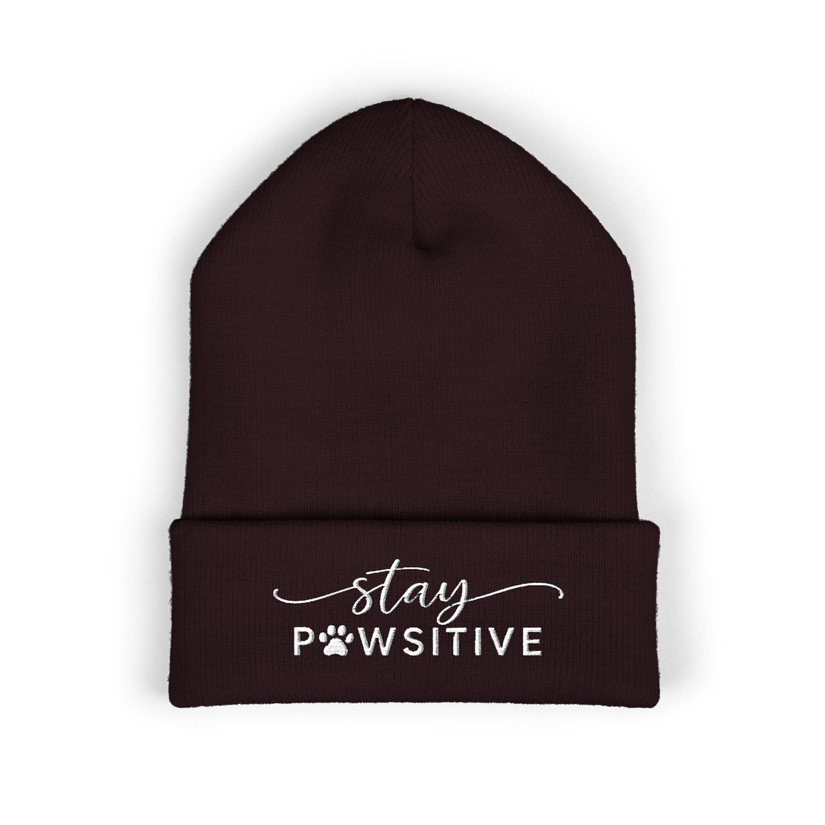 Hound and Home- "Stay Pawsitive" Embroidered Beanie