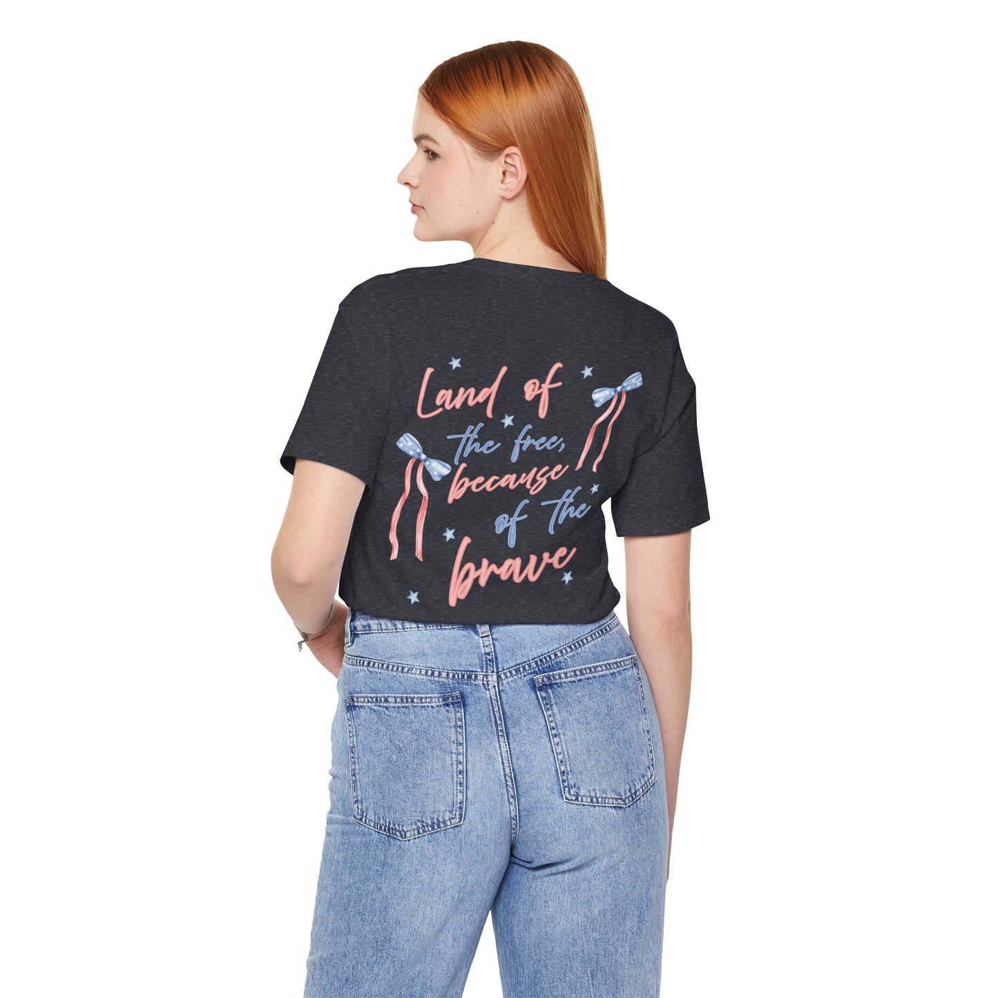 Land of the Free Tee with Bow | Perfect for all of America's Holidays