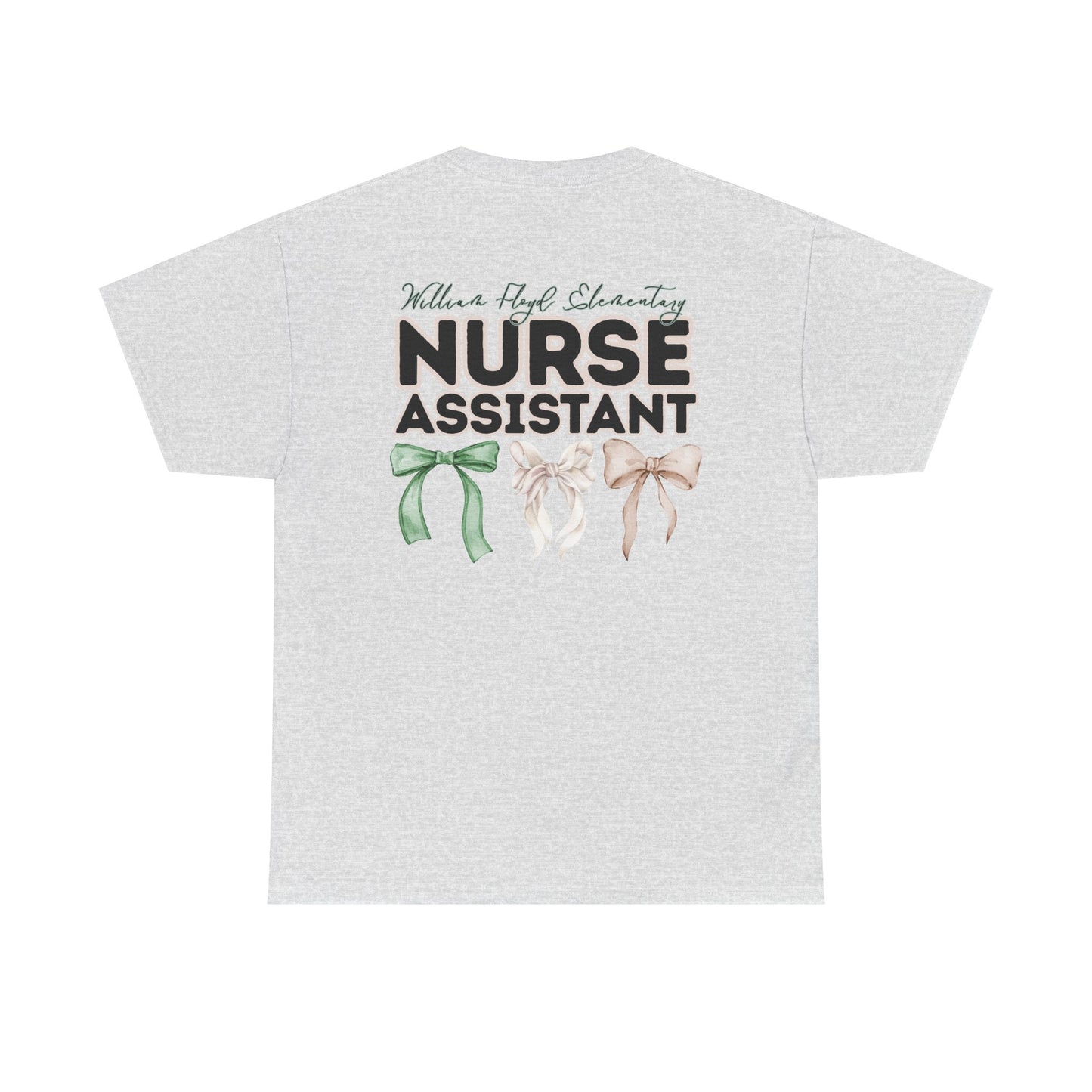 WFE Nurse Assistant and Bows- Unisex Heavy Cotton Tee with Bow Design