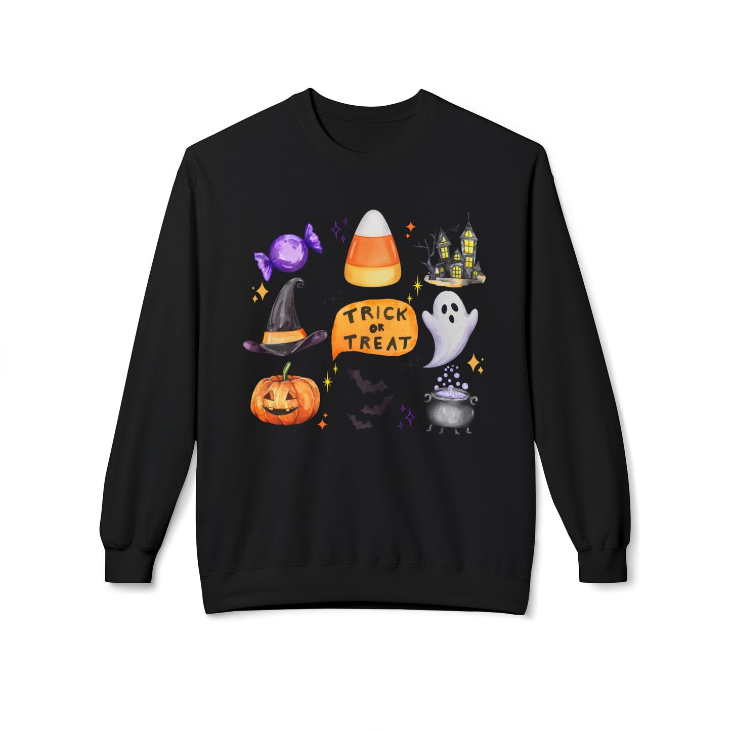 Trick or Treat- Unisex Midweight Softstyle Fleece Crewneck Sweatshirt