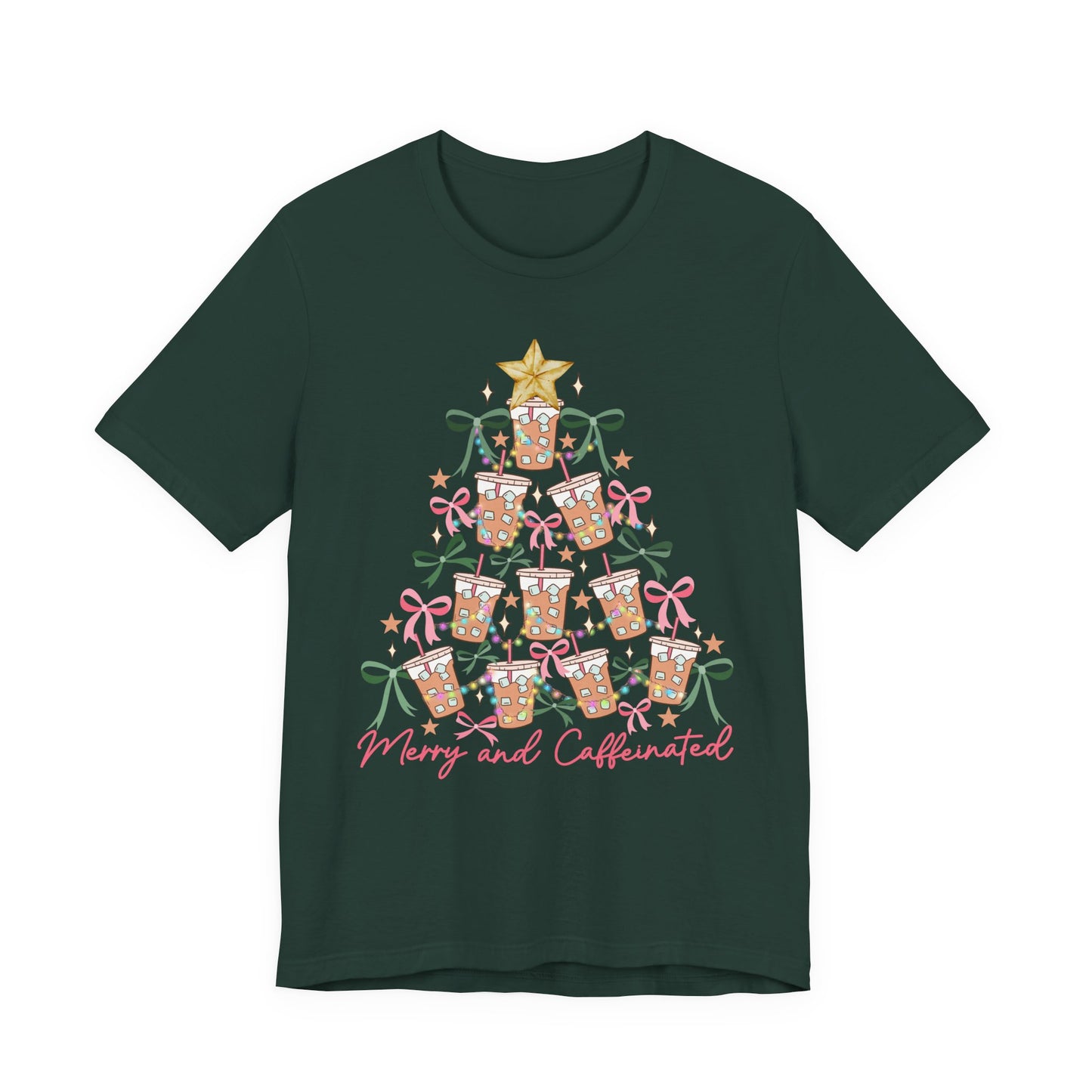 Merry and Caffeinated— Christmas Unisex T‑Shirt