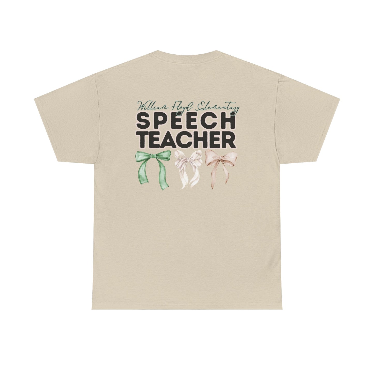 WFE Speech Teacher and Bows- Unisex Heavy Cotton Tee with Bow Design