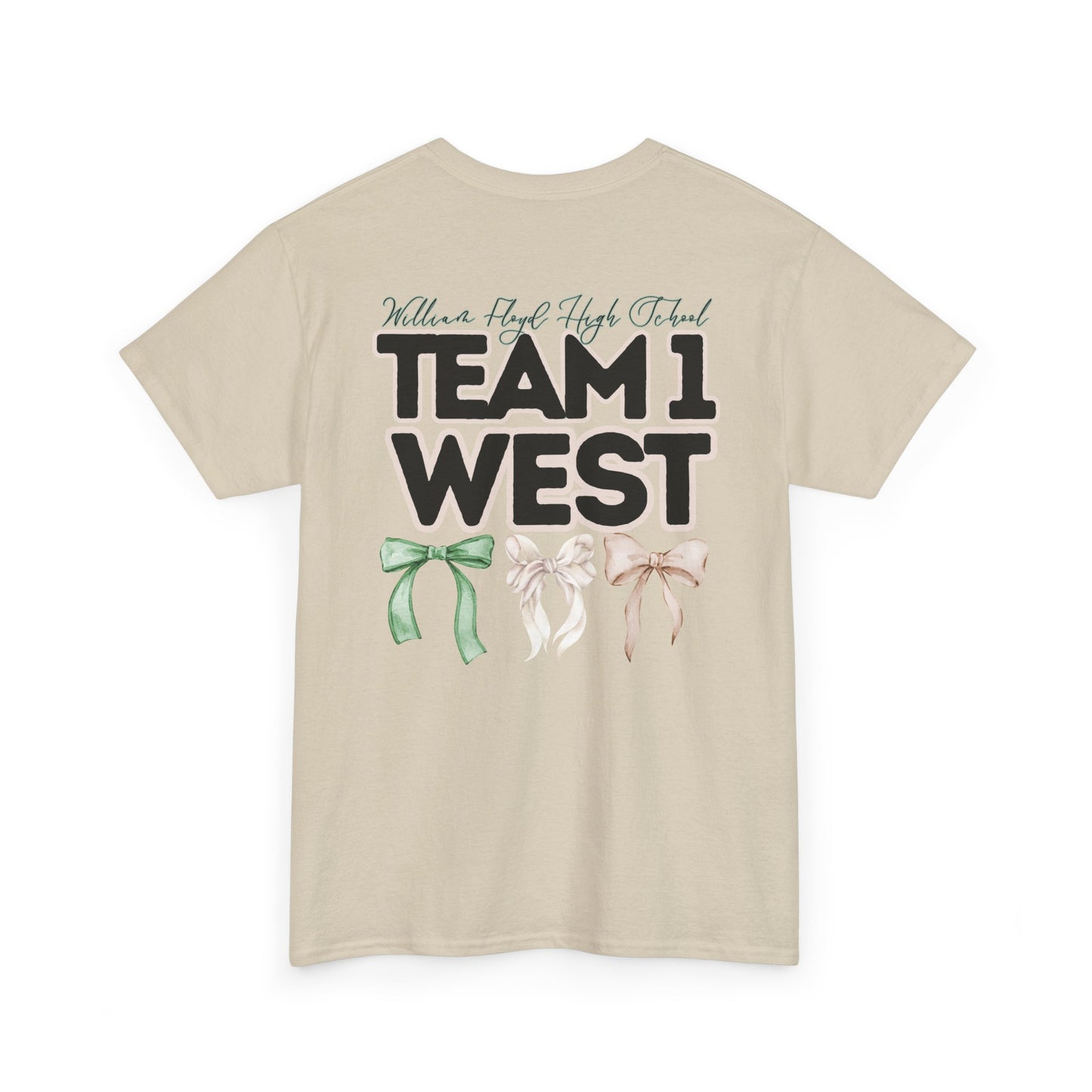 WFHS- TEAM 1 WEST- Floyd Strong Teacher and Bows- Unisex Heavy Cotton Tee with Bow Design