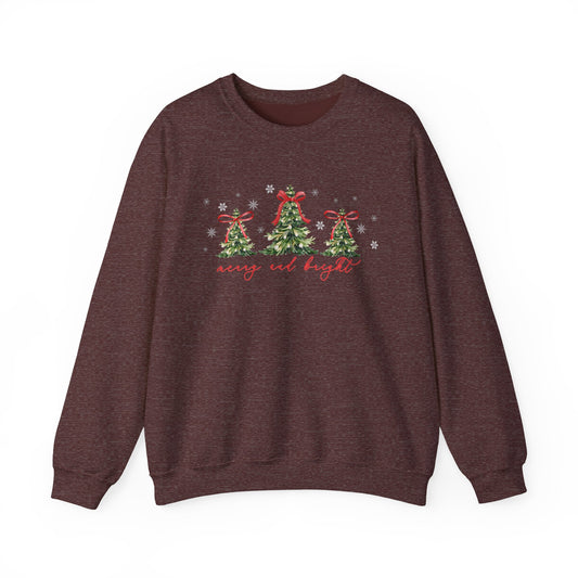 Christmas Trees "Merry and Bright" Christmas Crewneck