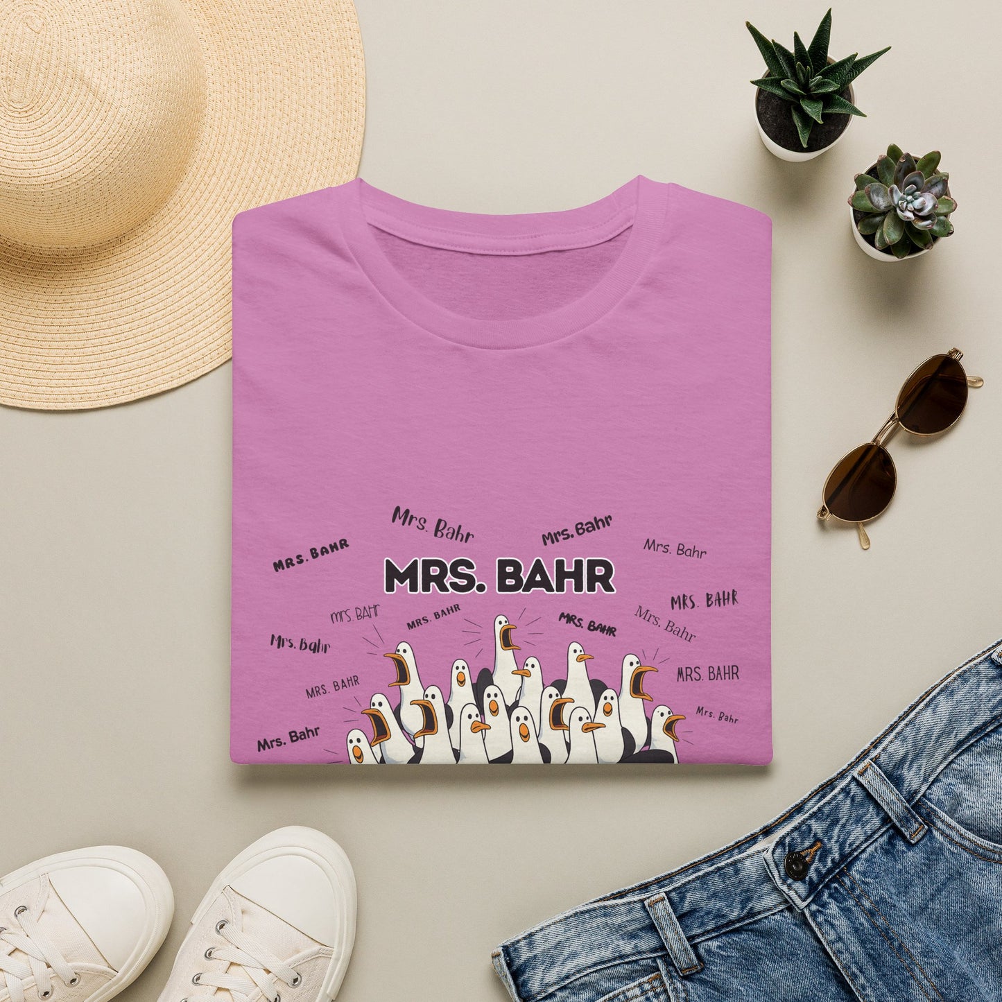 Mrs. Bahr - Seagull Crew Graphic T-Shirt — Personalized