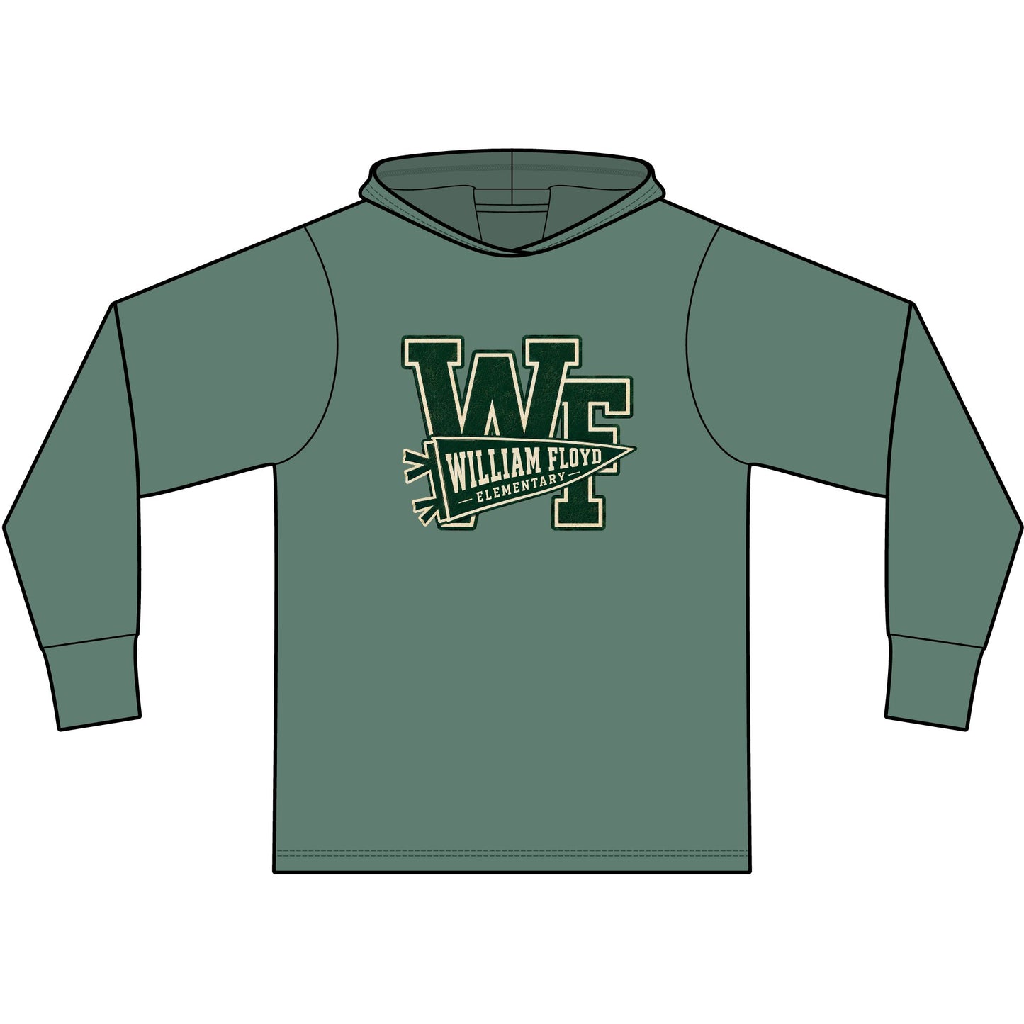 WFE Pennant Logo — Garment-Dyed Pullover Hooded Tee