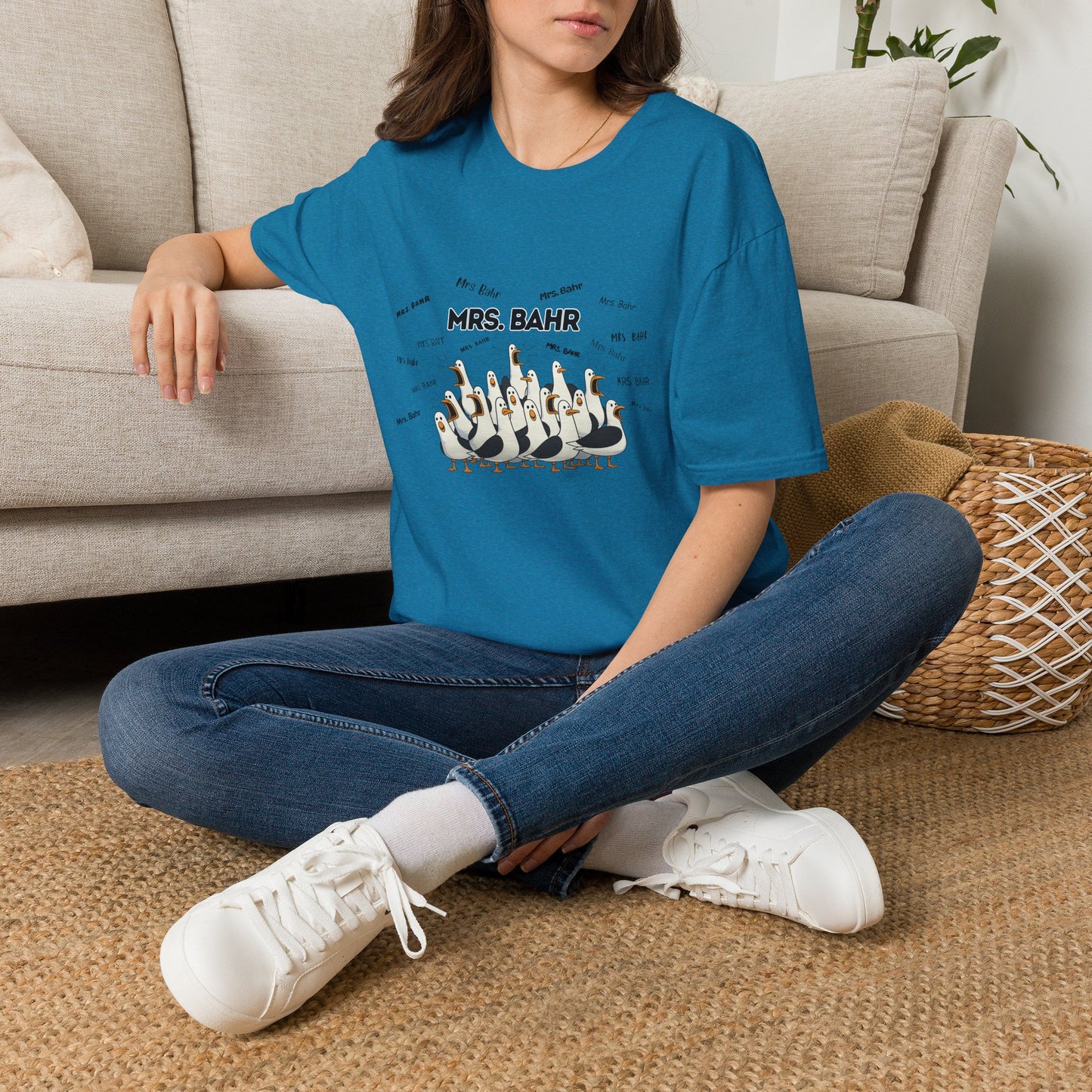 Mrs. Bahr - Seagull Crew Graphic T-Shirt — Personalized