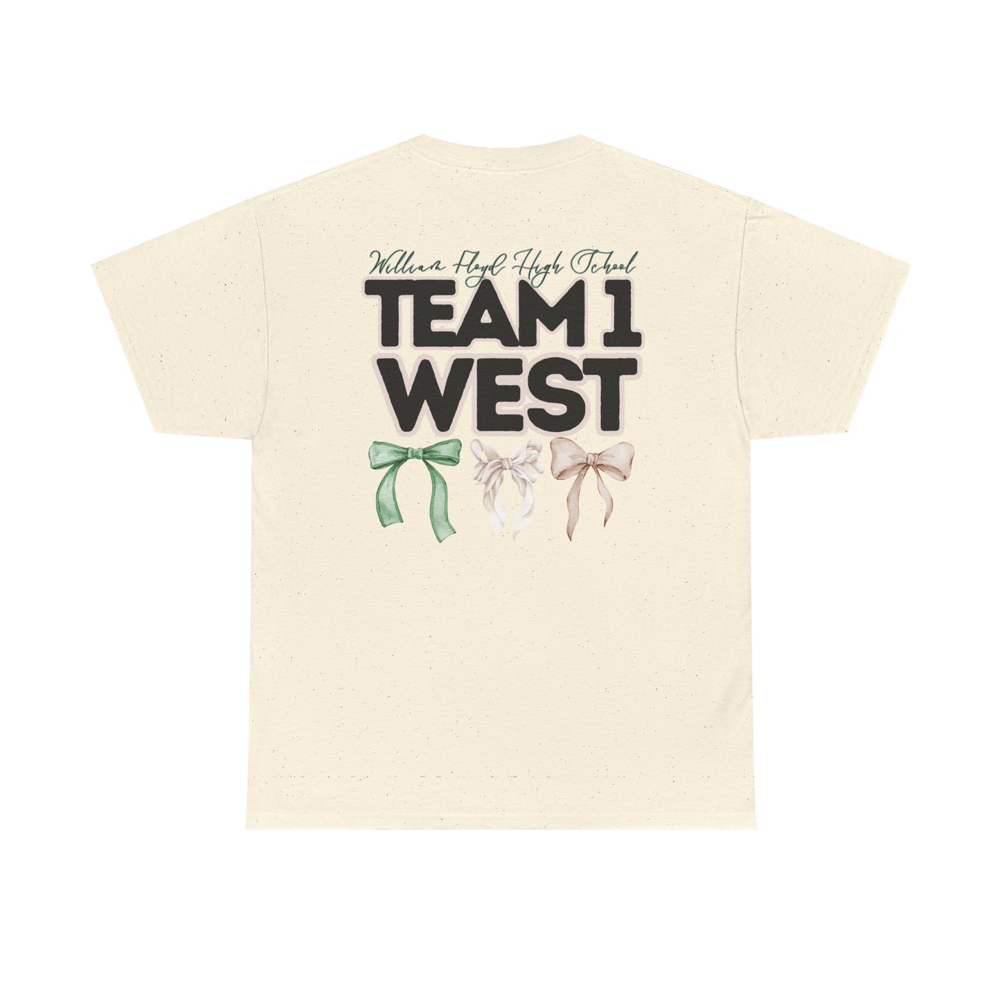 WFHS- TEAM 1 WEST- Floyd Strong Teacher and Bows- Unisex Heavy Cotton Tee with Bow Design