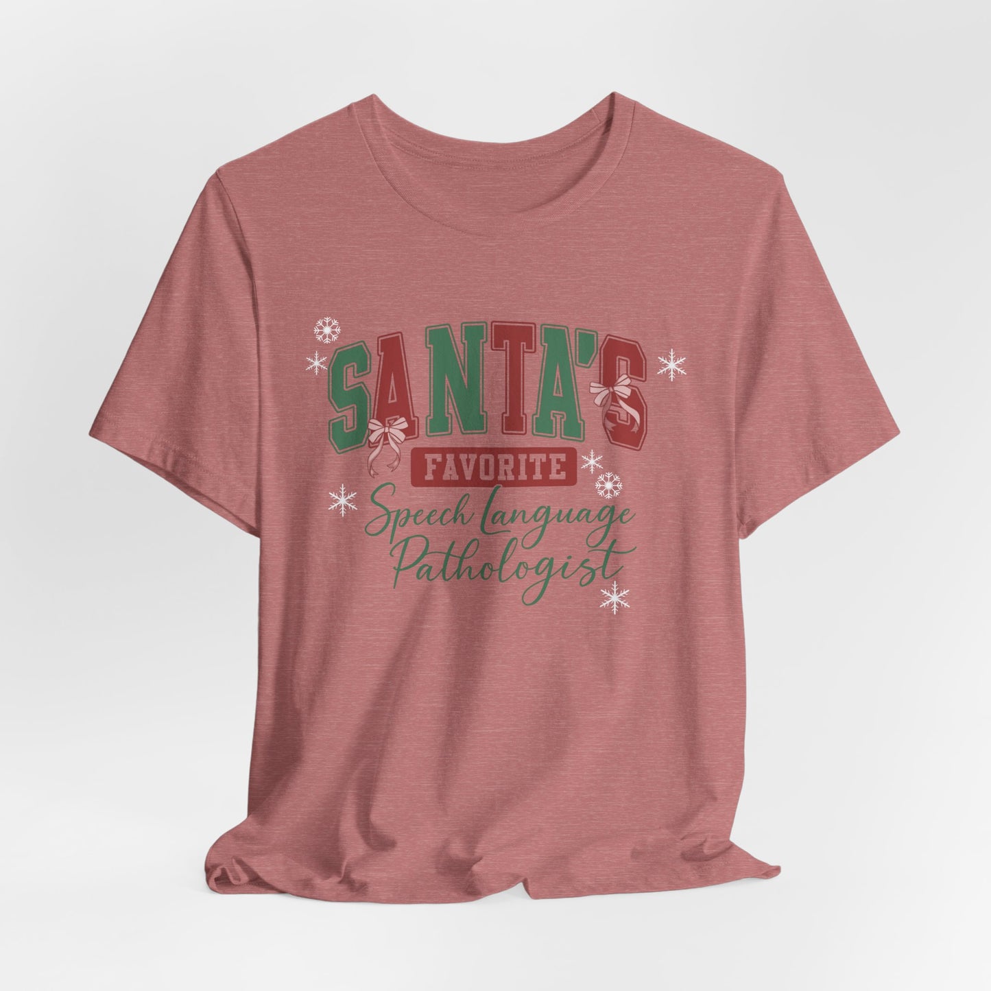 Santa's Favorite Speech Language Pathologist — Christmas Unisex T‑Shirt
