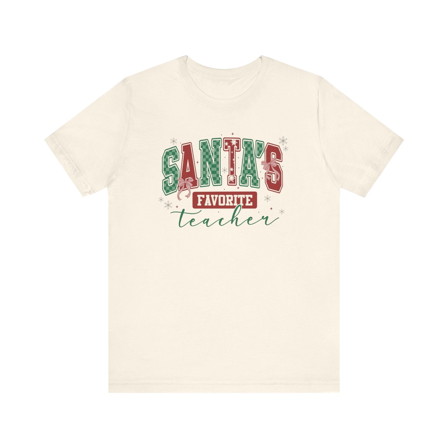 Santa's Favorite Teacher — Christmas Unisex T‑Shirt
