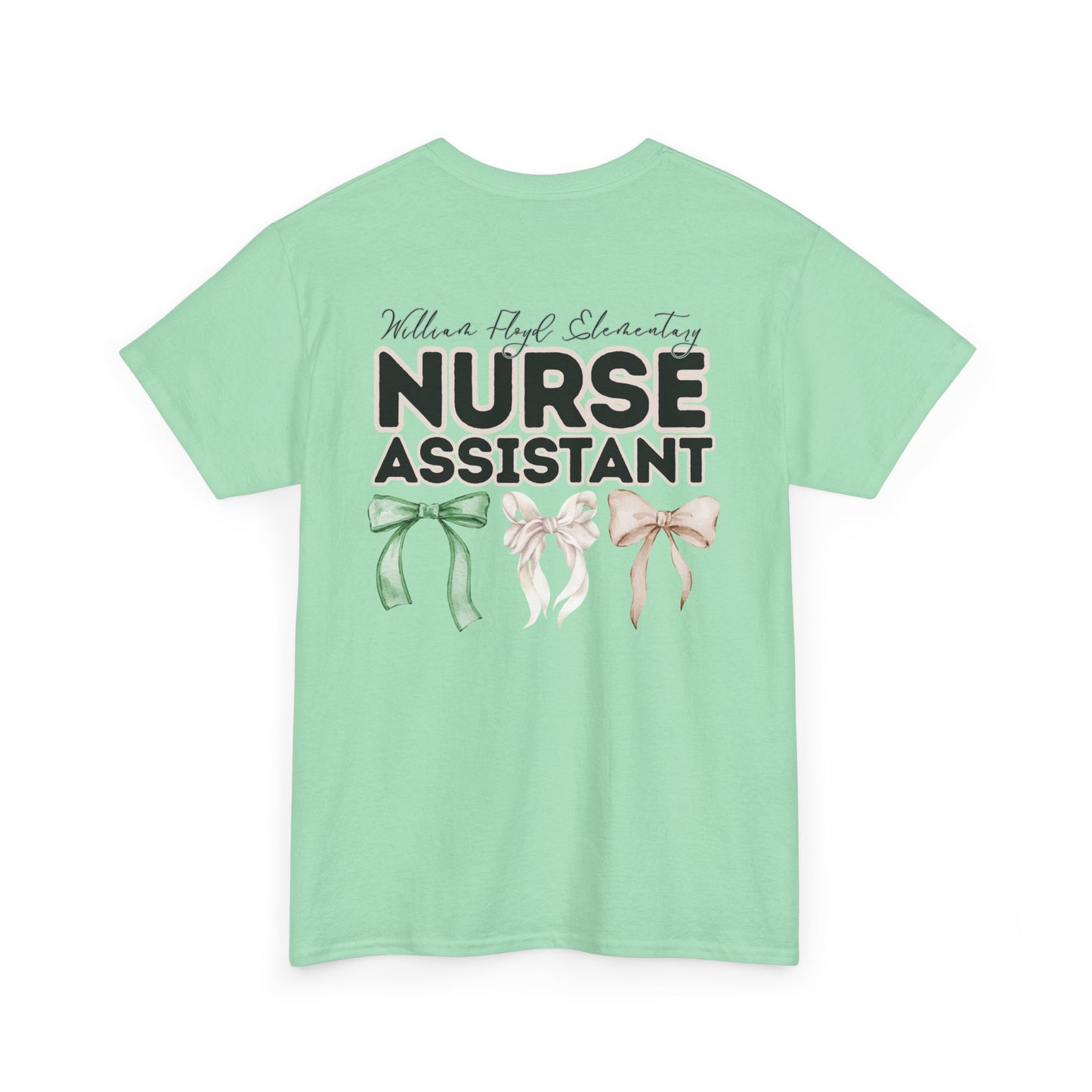 WFE Nurse Assistant and Bows- Unisex Heavy Cotton Tee with Bow Design
