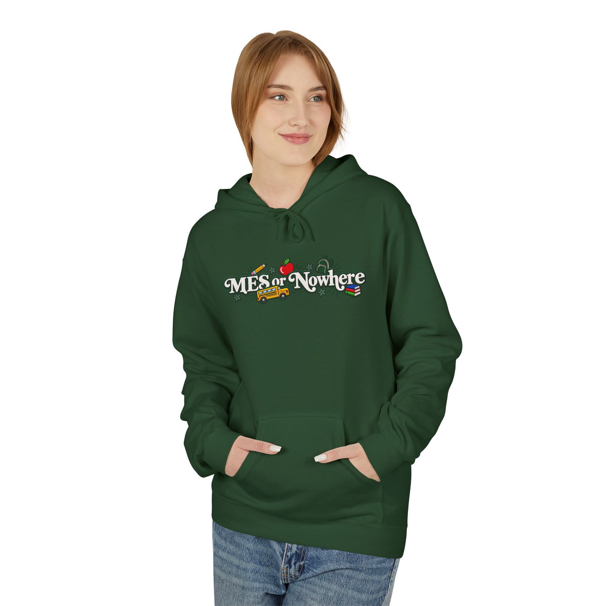 "MES or Nowhere" w/ apple- Moriches Hoodie
