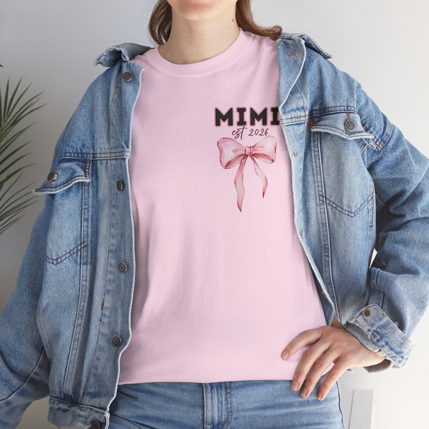 Mimi est 2026 Pink Bow Unisex Heavy Cotton Tee - Mother's Day
