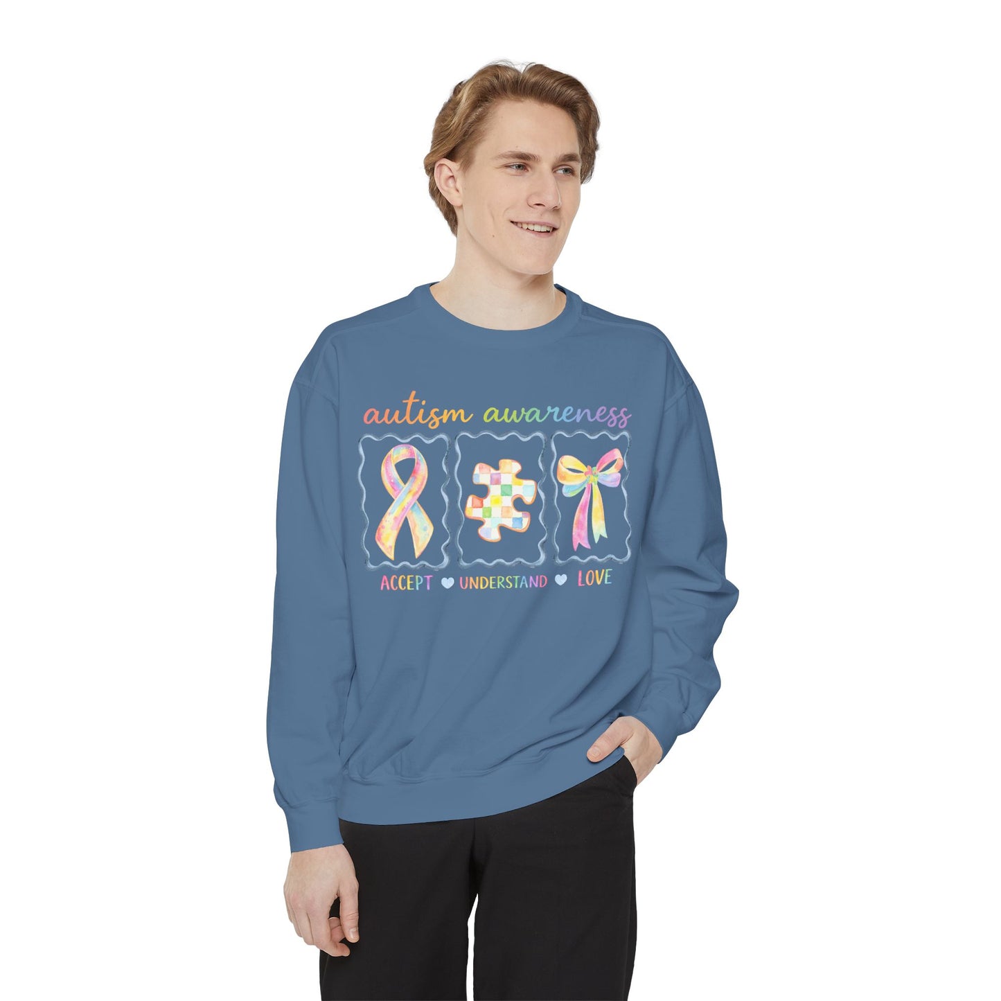 Autism Awareness Sweatshirt — "Accept Understand Love"