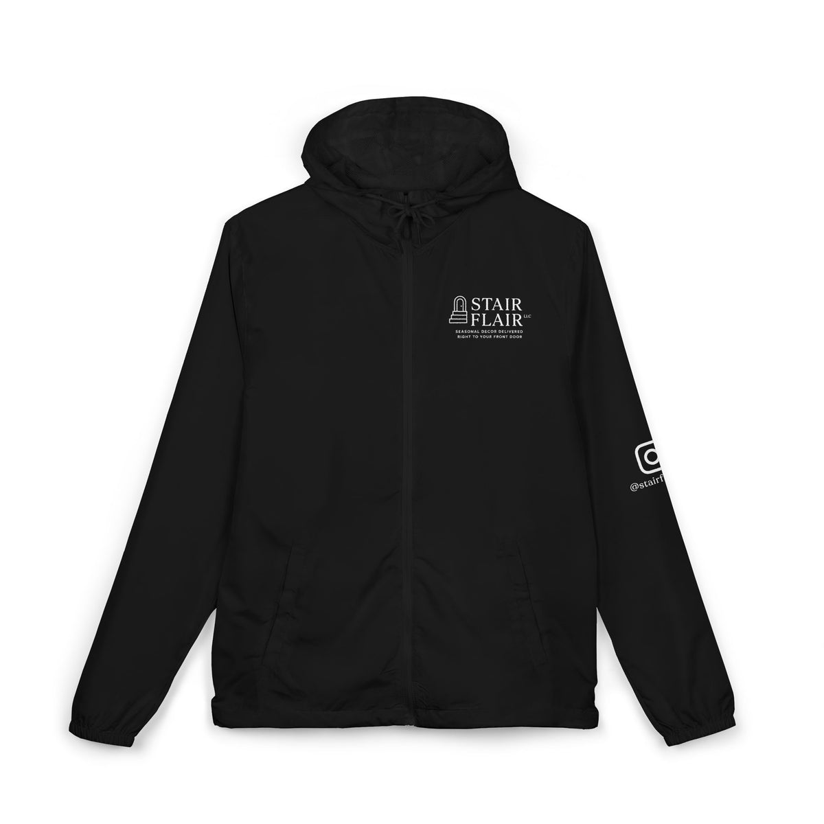 'Stair Flair' Windbreaker Jacket —Personalized- Lightweight Full-Zip Hooded Windbreaker