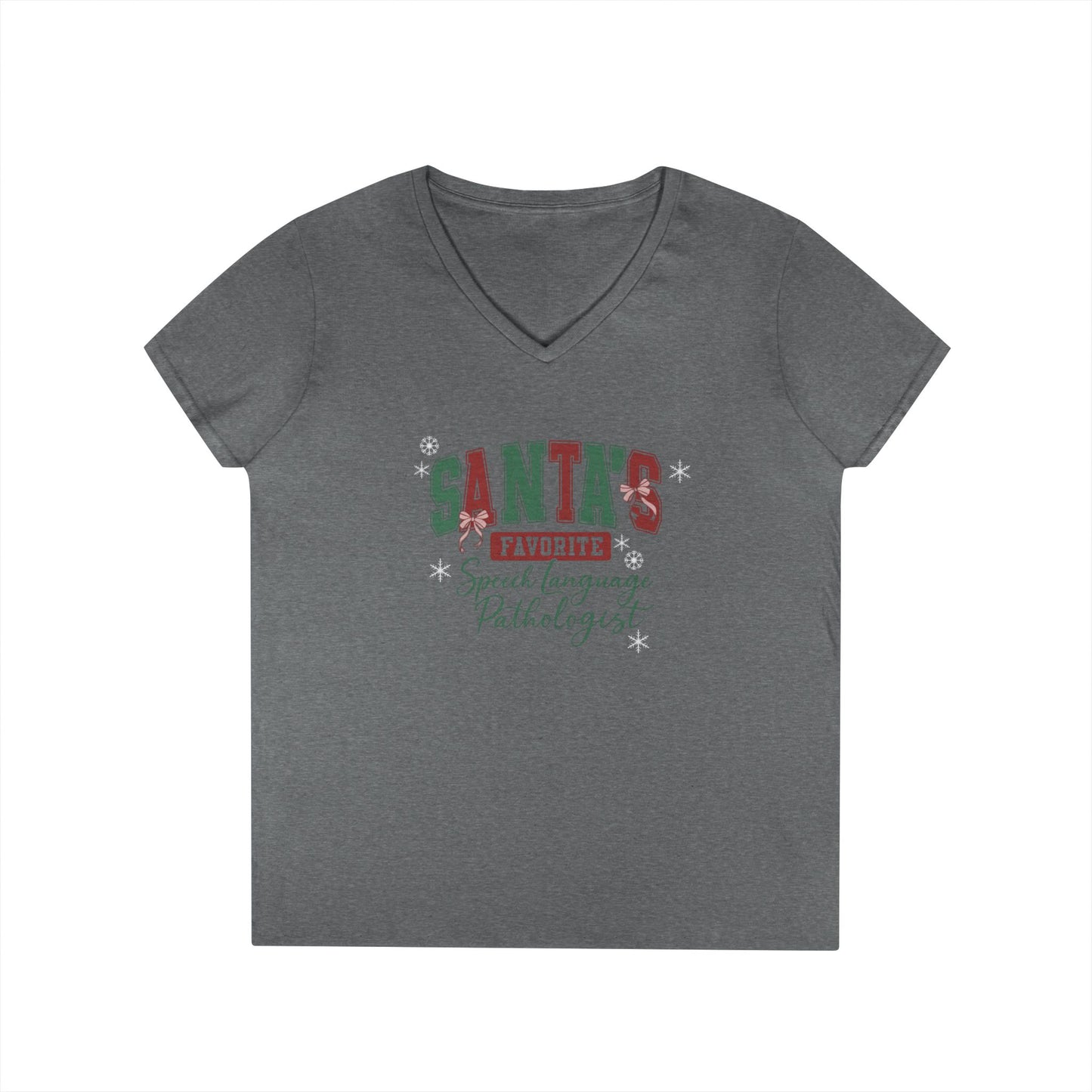 Santa’s Favorite Speech Language Pathologist- Christmas V-Neck Tee