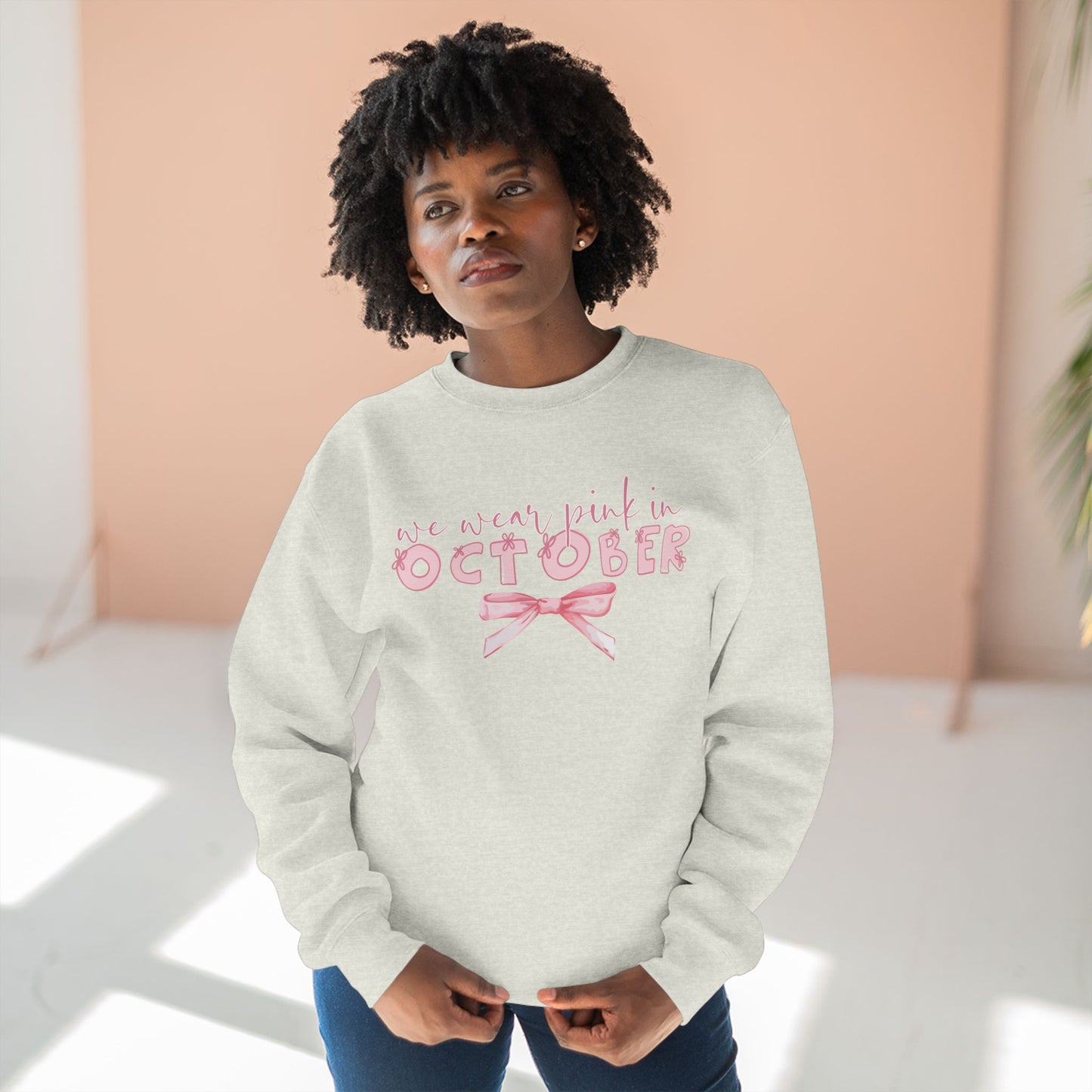 We Wear Pink in October- Awareness Unisex Crewneck Sweatshirt