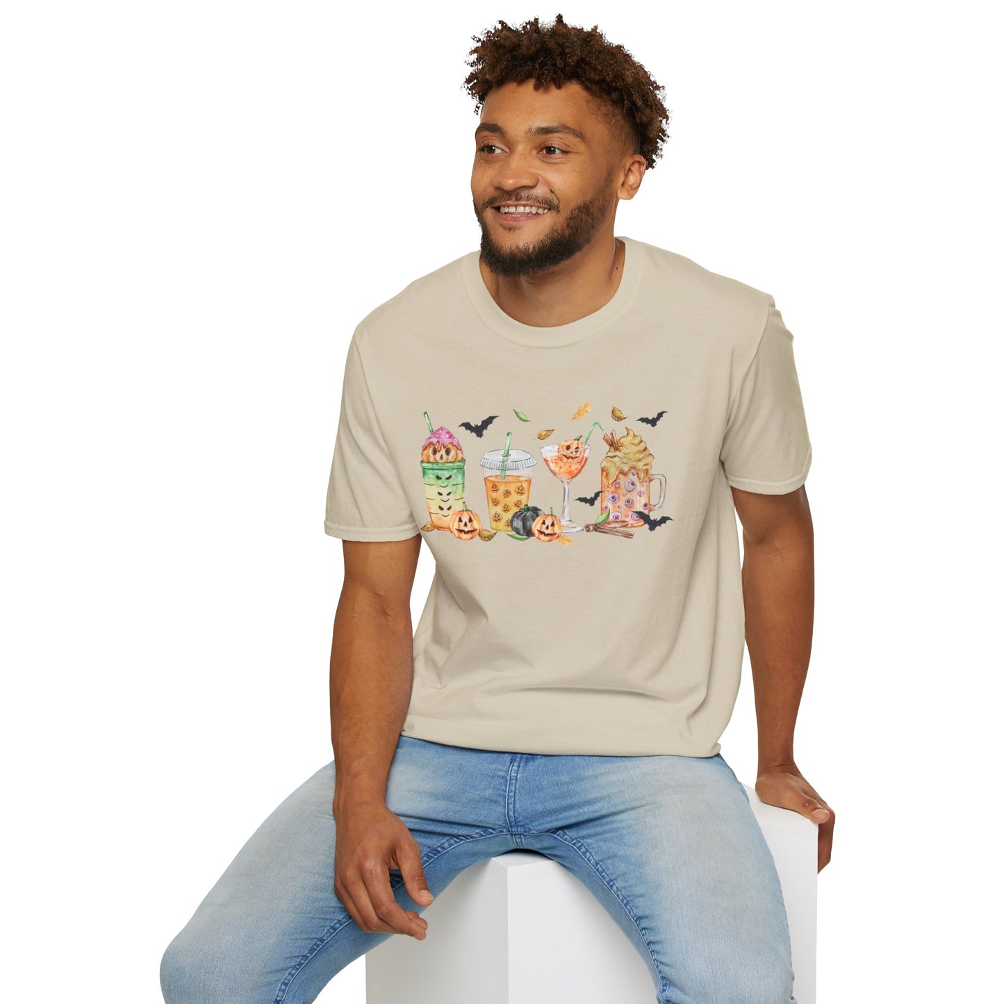 Halloween Beverage Themed T-Shirt- Unisex Softstlye