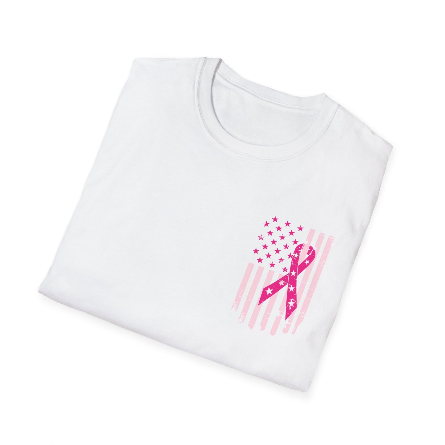 Breast Cancer Flag Awareness Tee, Unisex Softstyle T-Shirt