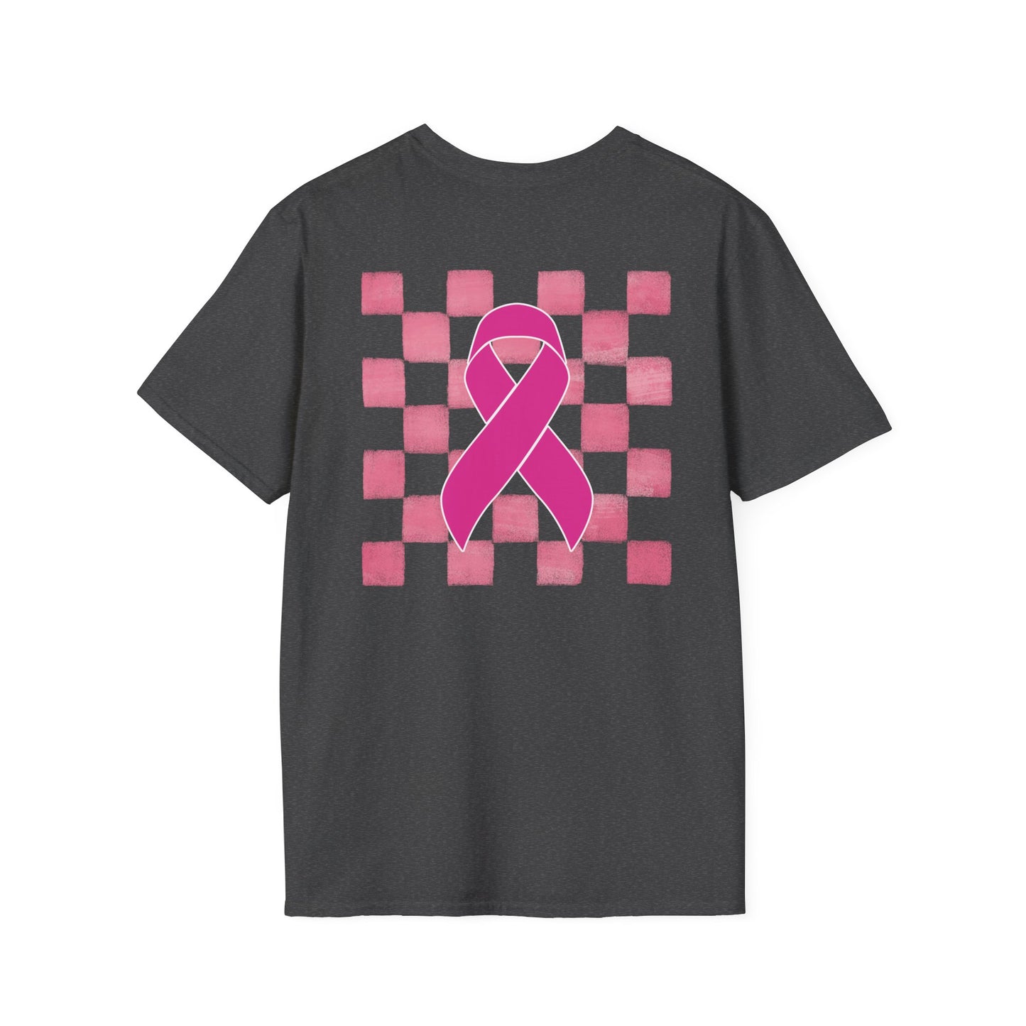 Checkered Pink Ribbon Awareness T-Shirt | Softstyle Tee